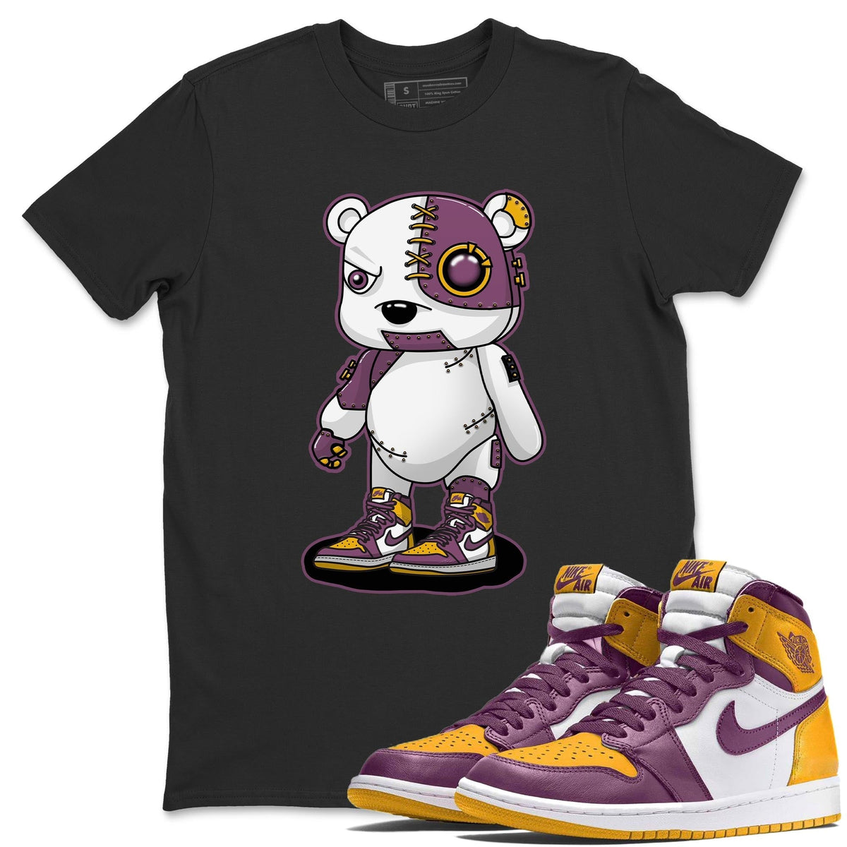 Jordan 1 Brotherhood Sneaker Matching T-Shirt Cyborg Bear Sneaker Tees Jordan 1 Brotherhood Sneaker Release Tees Crew Neck Tees