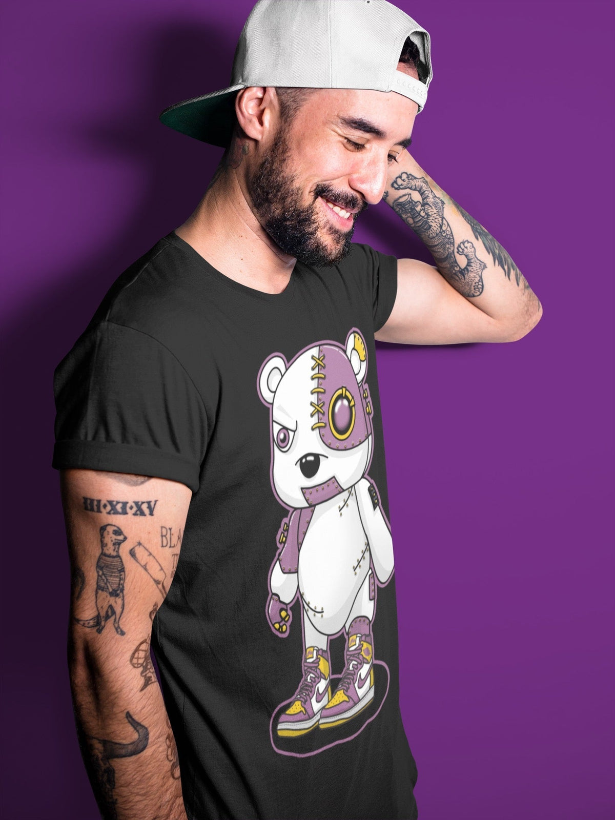 Jordan 1 Brotherhood Sneaker Matching T-Shirt Cyborg Bear Sneaker Tees Jordan 1 Brotherhood Sneaker Release Tees Crew Neck Tees