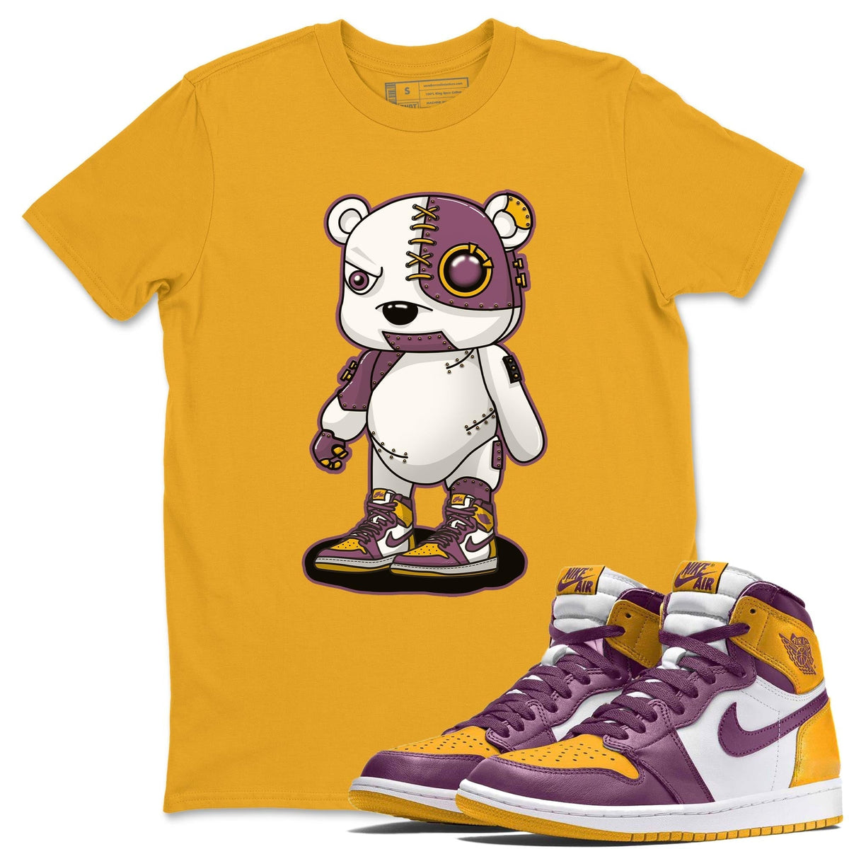Jordan 1 Brotherhood Sneaker Matching T-Shirt Cyborg Bear Sneaker Tees Jordan 1 Brotherhood Sneaker Release Tees Crew Neck Tees