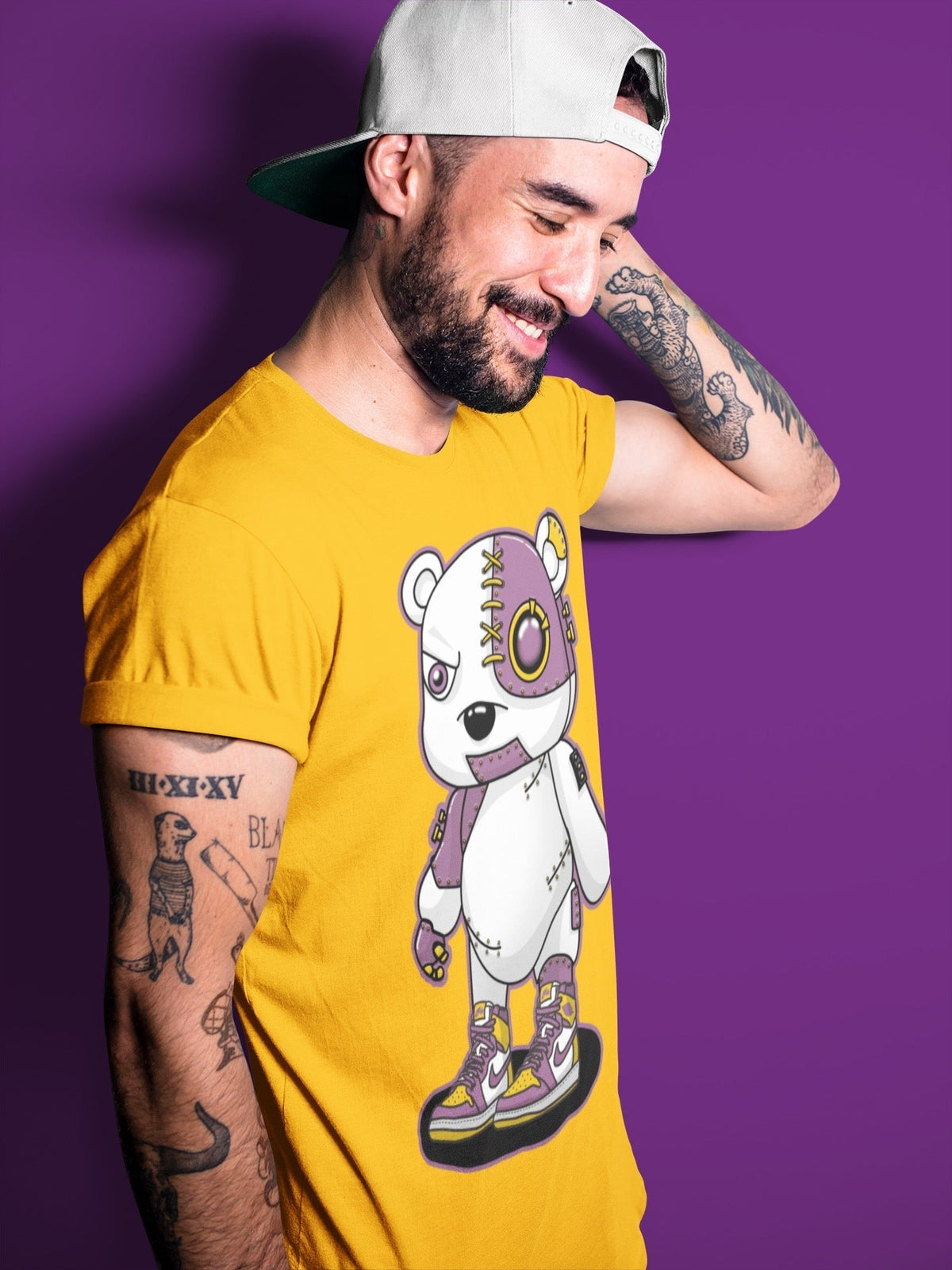 Jordan 1 Brotherhood Sneaker Matching T-Shirt Cyborg Bear Sneaker Tees Jordan 1 Brotherhood Sneaker Release Tees Crew Neck Tees