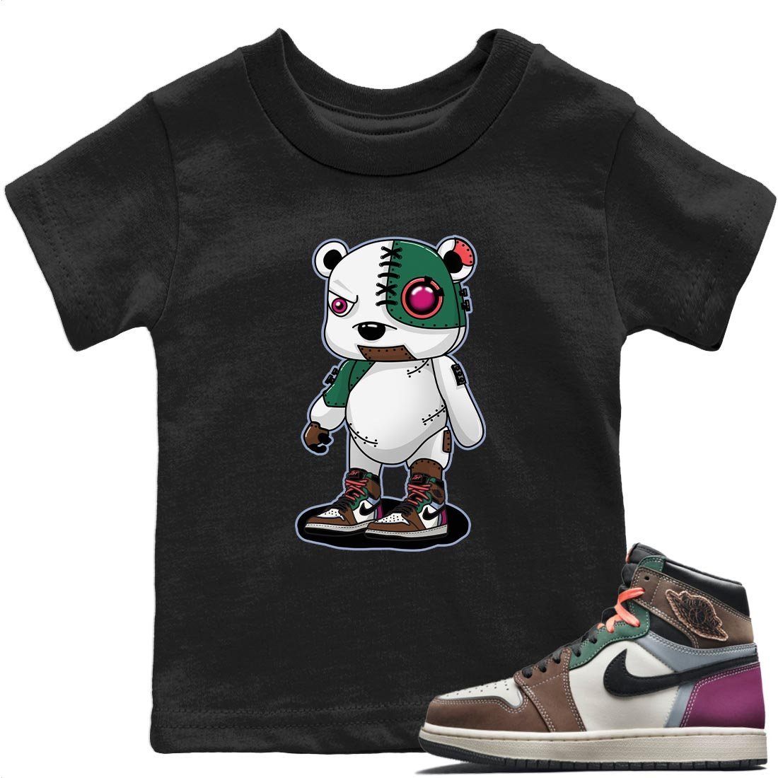Jordan 1 Hand Crafted Sneaker Matching T-Shirt Cyborg Bear Sneaker Tees Jordan 1 Hand Crafted Sneaker Release Tees Kids Shirts