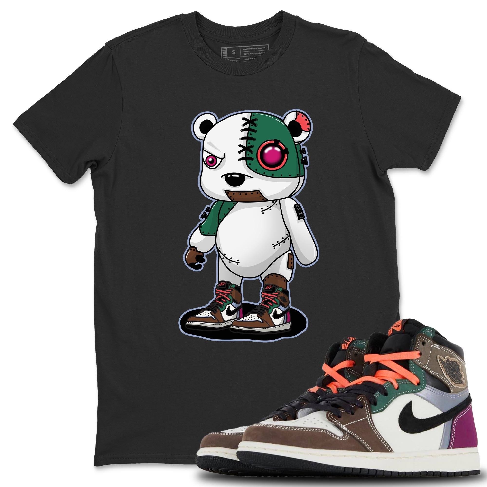 Jordan 1 Hand Crafted Sneaker Matching T-Shirt Cyborg Bear Sneaker Tees Jordan 1 Hand Crafted Sneaker Release Tees Crew Neck Tees