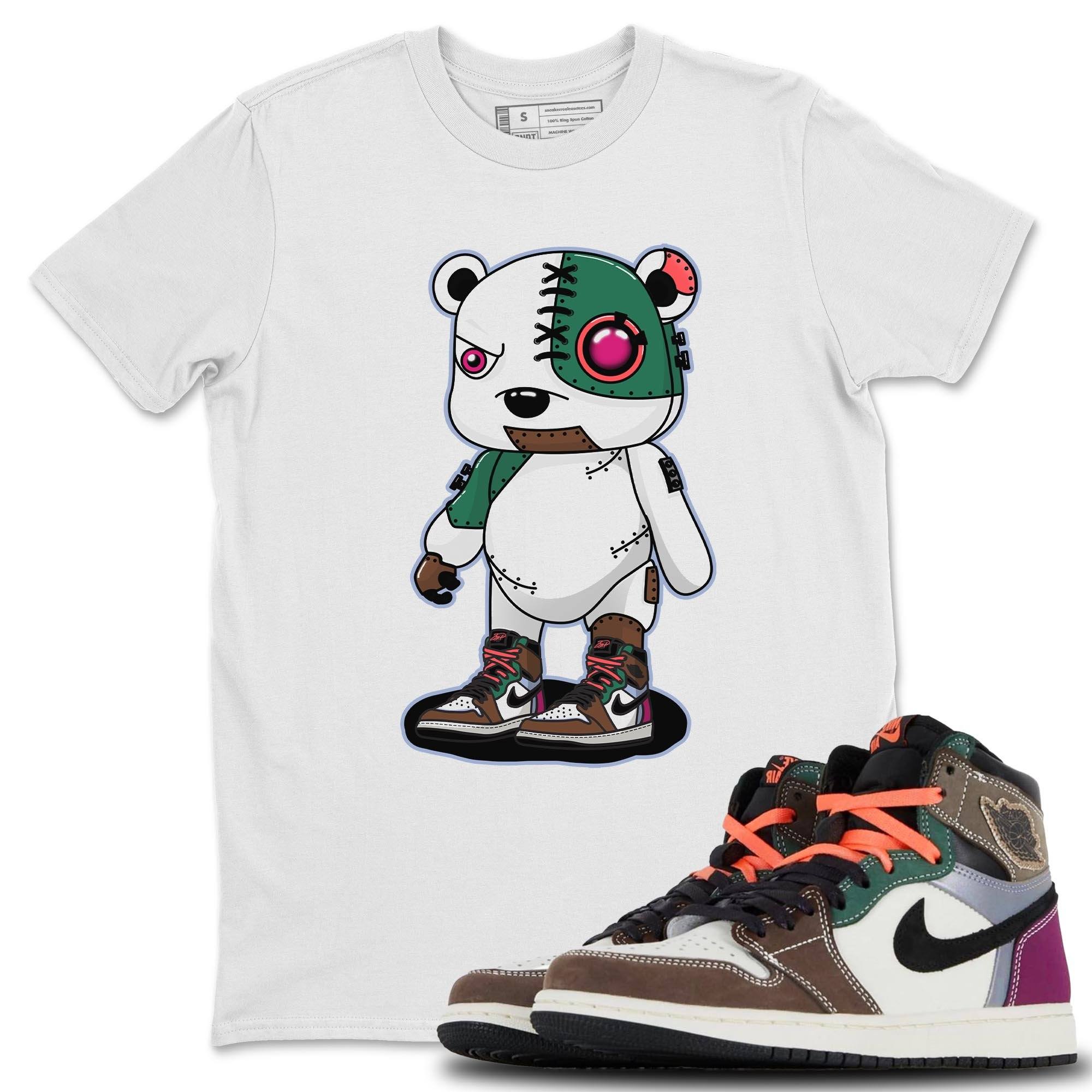 Jordan 1 Hand Crafted Sneaker Matching T-Shirt Cyborg Bear Sneaker Tees Jordan 1 Hand Crafted Sneaker Release Tees Crew Neck Tees