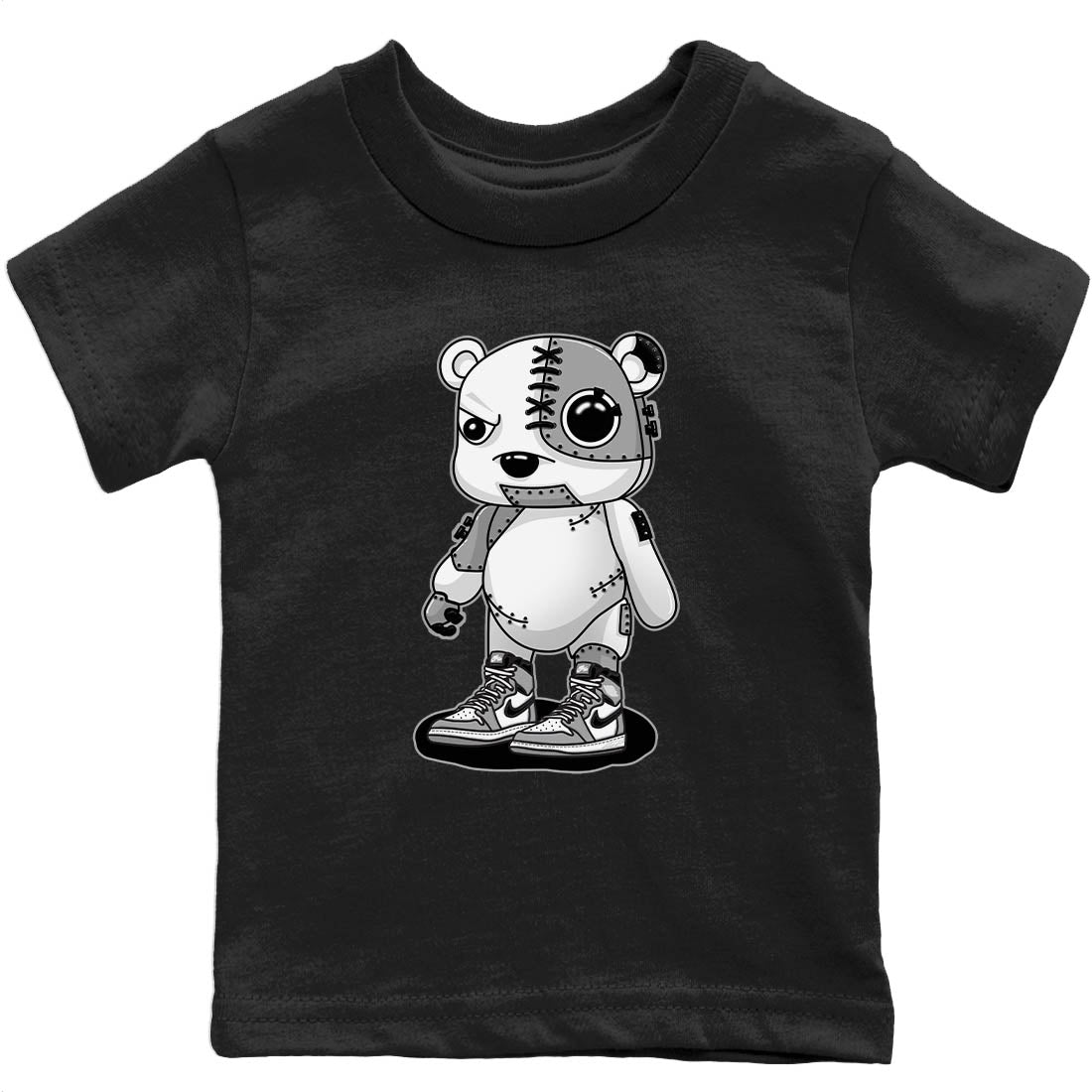 Jordan 1 Light Smoke Grey Sneaker Matching T-Shirt Cyborg Bear Sneaker Tees Jordan 1 Light Smoke Grey Sneaker Release Tees Kids Shirts
