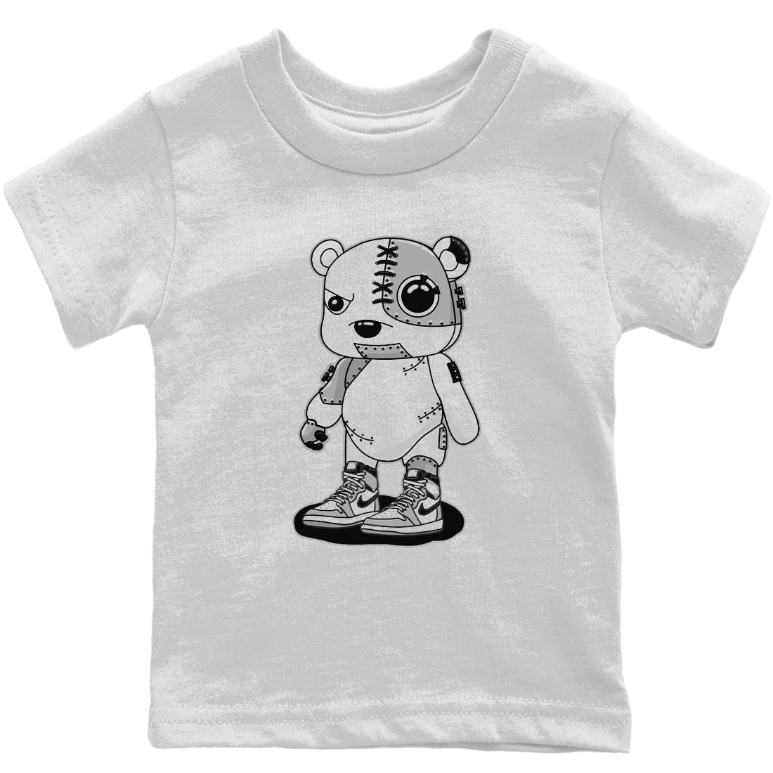 Jordan 1 Light Smoke Grey Sneaker Matching T-Shirt Cyborg Bear Sneaker Tees Jordan 1 Light Smoke Grey Sneaker Release Tees Kids Shirts