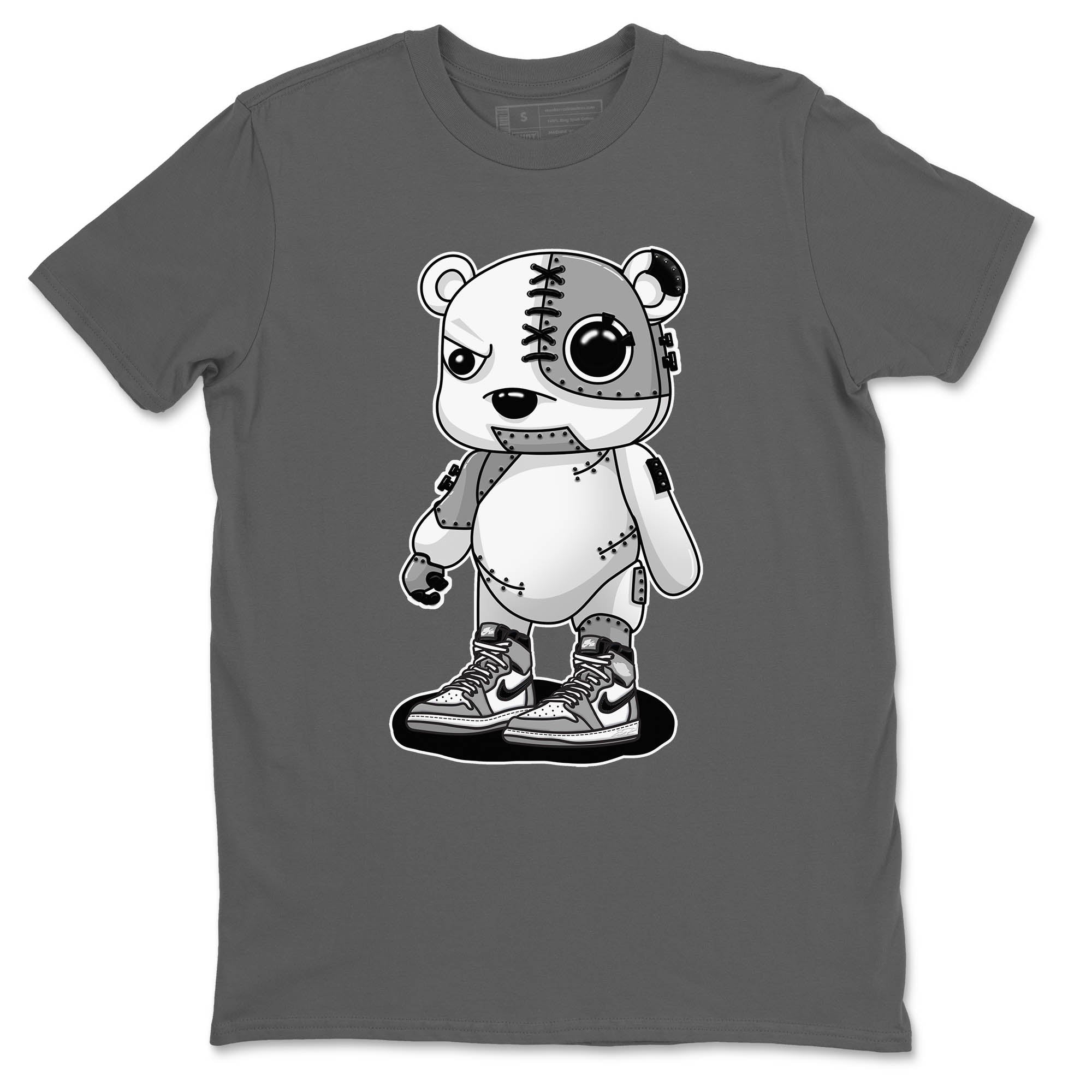 Jordan 1 Light Smoke Grey Sneaker Matching T-Shirt Cyborg Bear Sneaker Tees Jordan 1 Light Smoke Grey Sneaker Release Tees Crew Neck Tees