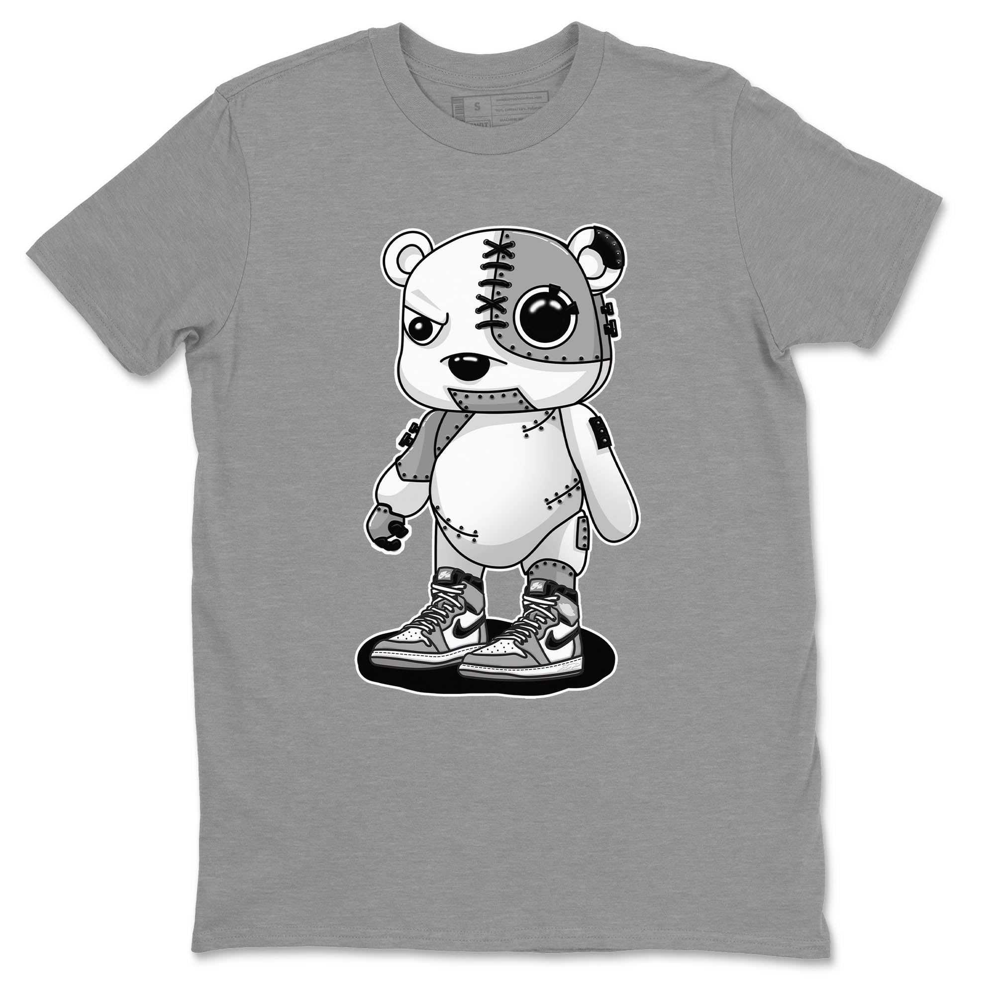 Jordan 1 Light Smoke Grey Sneaker Matching T-Shirt Cyborg Bear Sneaker Tees Jordan 1 Light Smoke Grey Sneaker Release Tees Crew Neck Tees