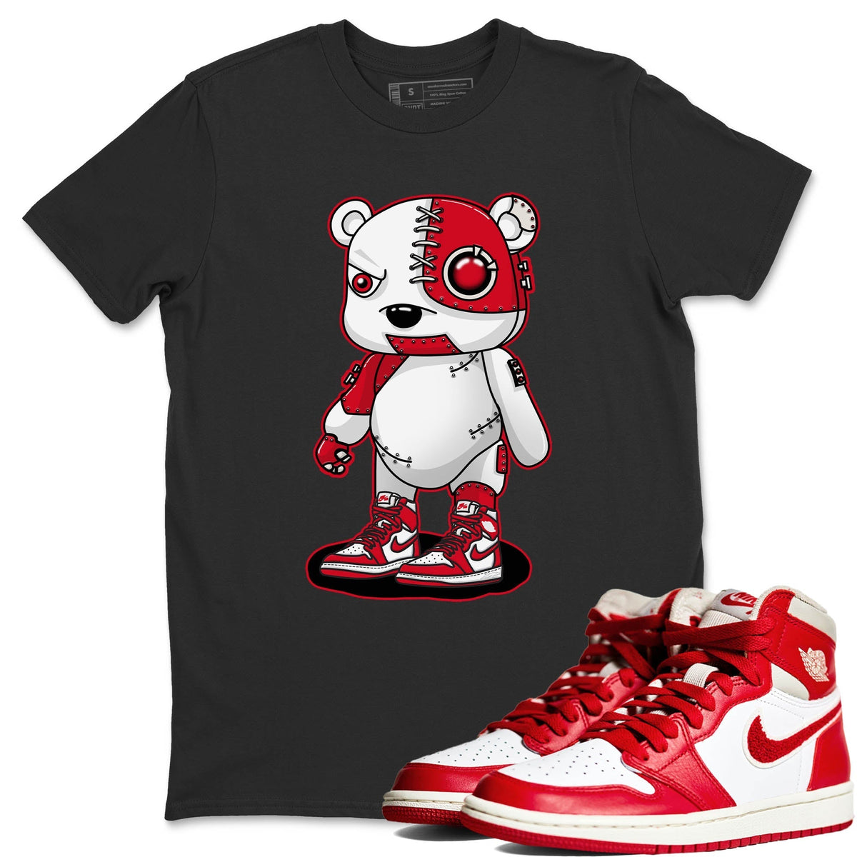 Jordan 1 Newstalgia Sneaker Matching T-Shirt Cyborg Bear Sneaker Tees Jordan 1 Newstalgia Sneaker Release Tees Crew Neck Tees