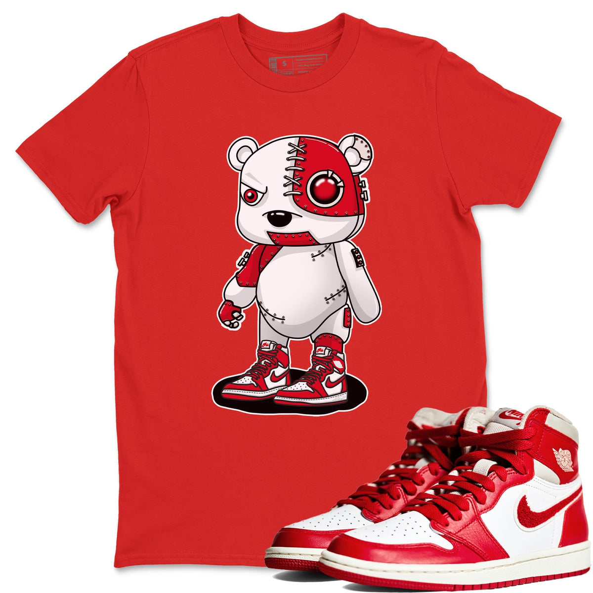Jordan 1 Newstalgia Sneaker Matching T-Shirt Cyborg Bear Sneaker Tees Jordan 1 Newstalgia Sneaker Release Tees Crew Neck Tees