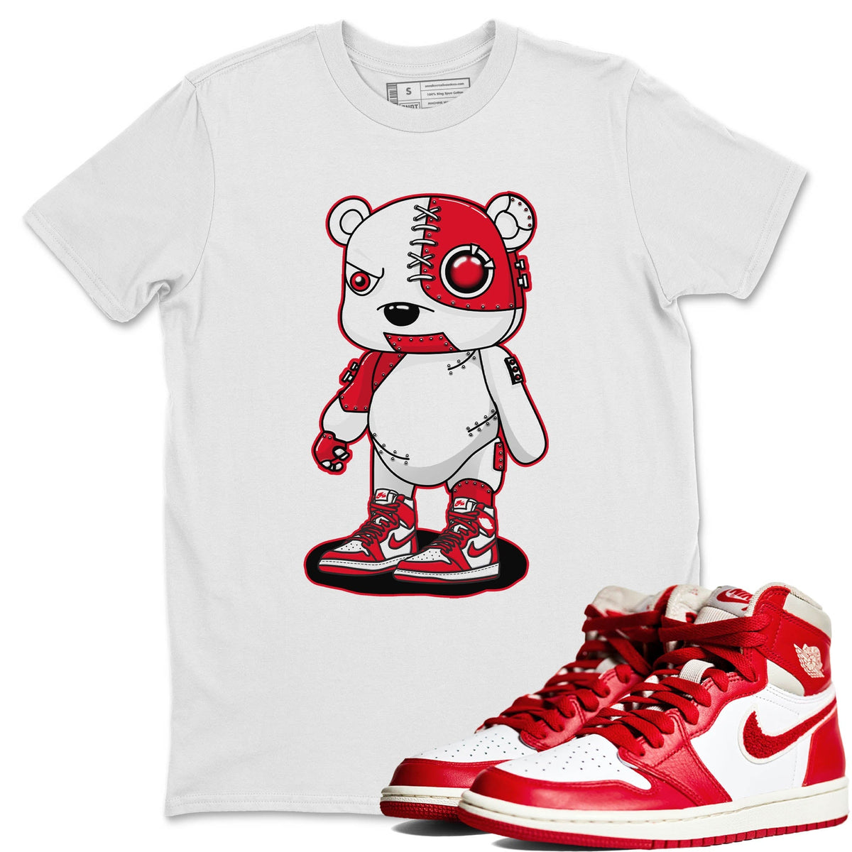 Jordan 1 Newstalgia Sneaker Matching T-Shirt Cyborg Bear Sneaker Tees Jordan 1 Newstalgia Sneaker Release Tees Crew Neck Tees
