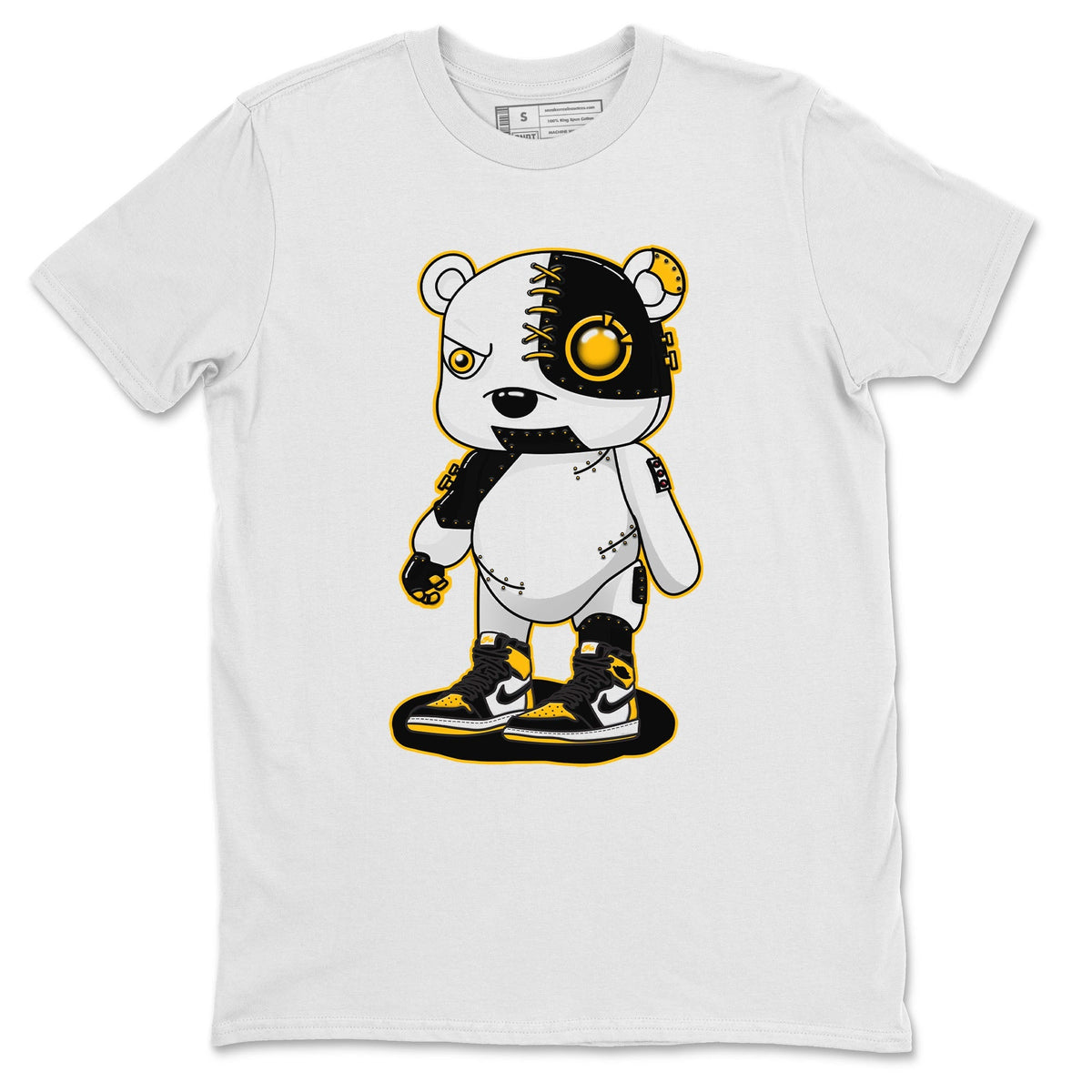 Jordan 1 Taxi Sneaker Matching T-Shirt Cyborg Bear Sneaker Tees Jordan 1 Taxi Sneaker Release Tees Crew Neck Tees