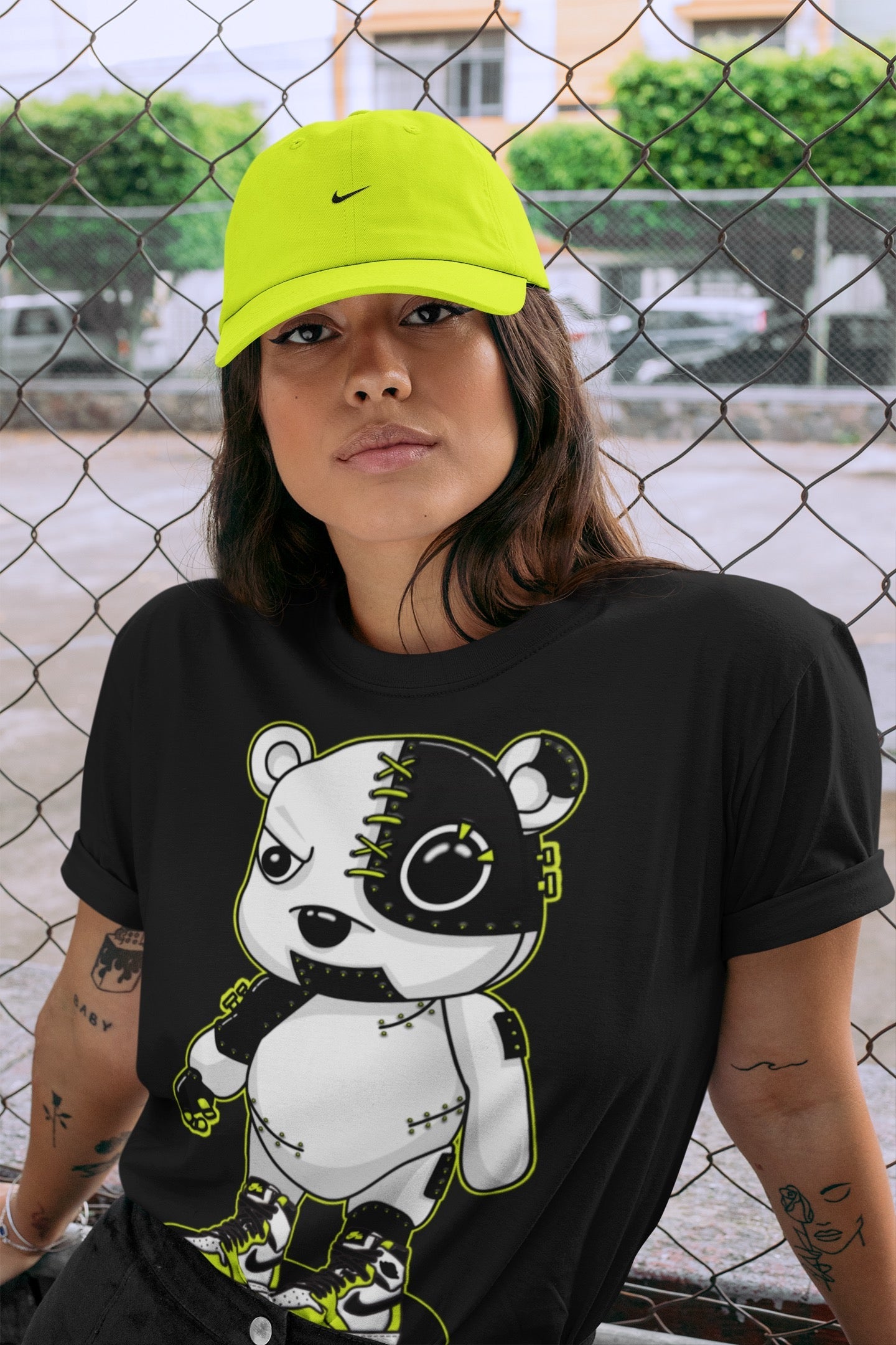 Jordan 1 Visionaire Sneaker Matching T-Shirt Cyborg Bear Sneaker Tees Jordan 1 Visionaire Sneaker Release Tees Crew Neck Tees