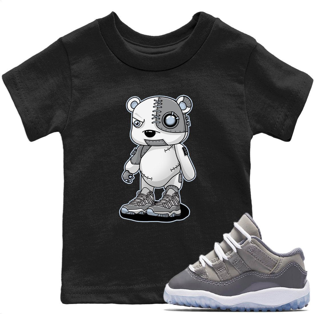 Jordan 11 Cool Grey Sneaker Matching T-Shirt Cyborg Bear Sneaker Tees Jordan 11 Cool Grey Sneaker Release Tees Kids Shirts