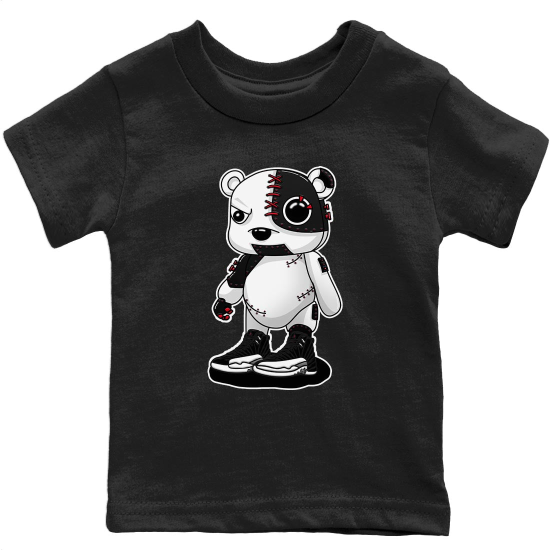 Jordan 12 Playoffs Sneaker Matching T-Shirt Cyborg Bear Sneaker Tees Jordan 12 Playoffs Sneaker Release Tees Kids Shirts