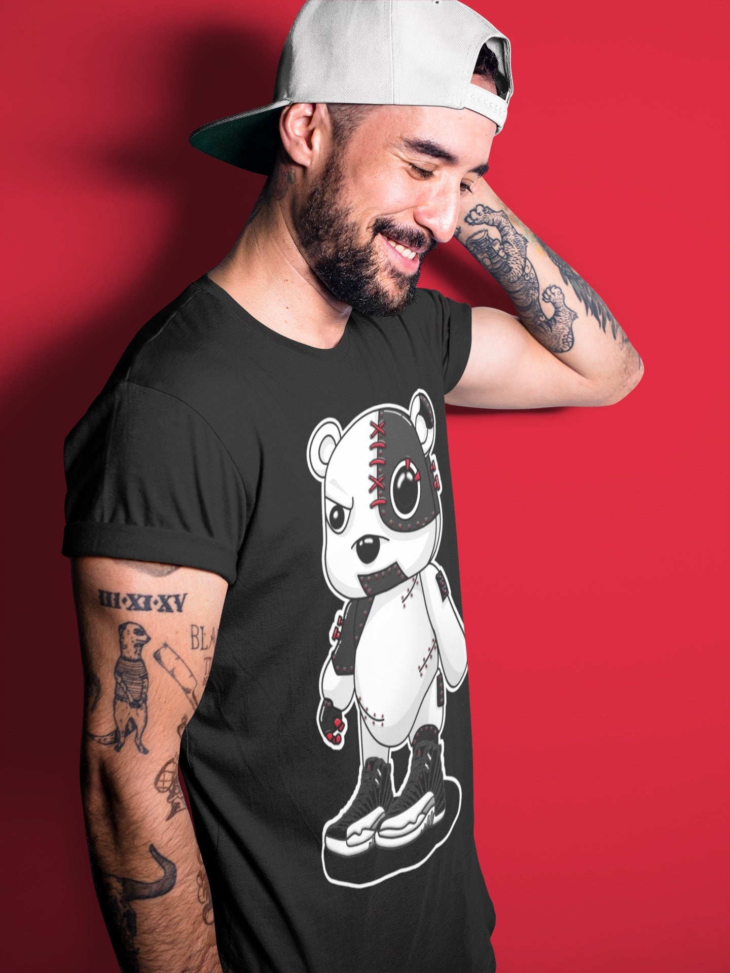 Jordan 12 Playoffs Shirt To Match Jordans Cyborg Bear Sneaker Tees Jordan 12 Playoffs Drip Gear Zone Sneaker Matching Clothing Unisex Shirts