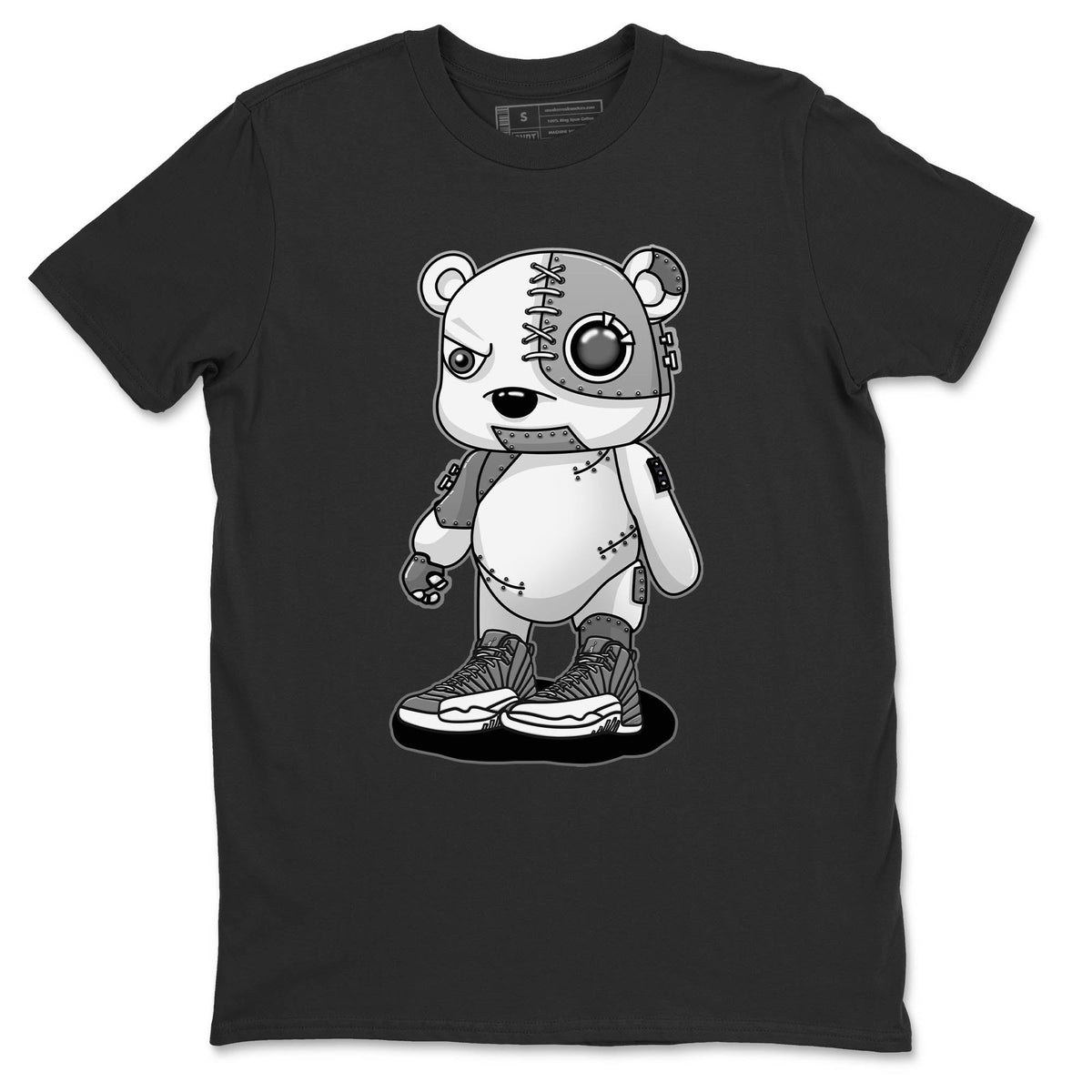 Jordan 12 Stealth Sneaker Matching T-Shirt Cyborg Bear Sneaker Tees Jordan 12 Stealth Sneaker Release Tees Crew Neck Tees