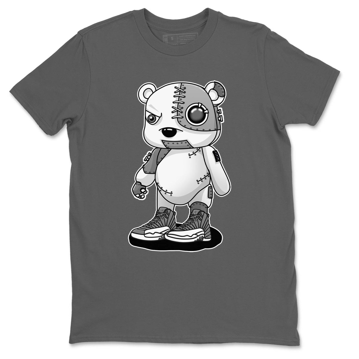 Jordan 12 Stealth Sneaker Matching T-Shirt Cyborg Bear Sneaker Tees Jordan 12 Stealth Sneaker Release Tees Crew Neck Tees