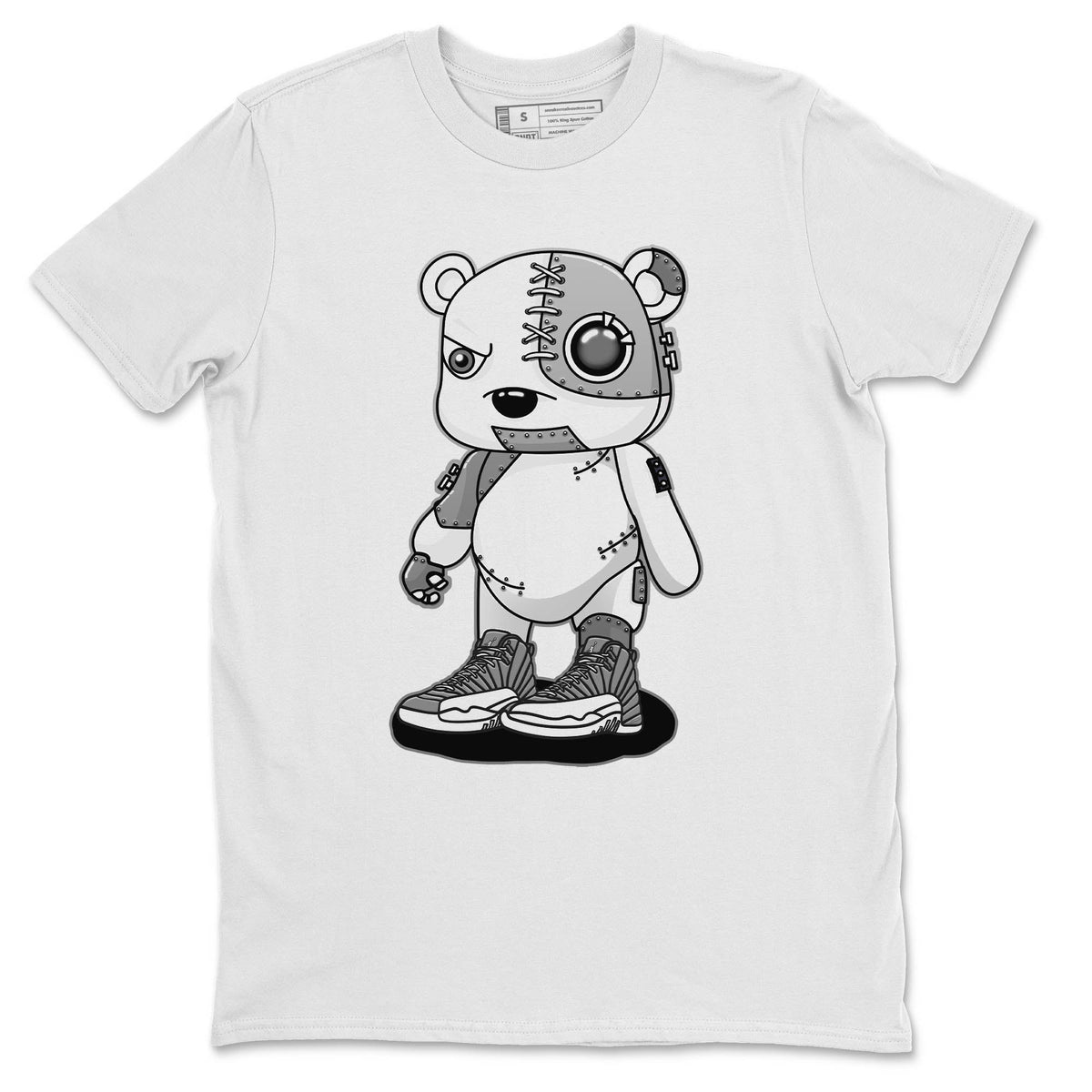 Jordan 12 Stealth Sneaker Matching T-Shirt Cyborg Bear Sneaker Tees Jordan 12 Stealth Sneaker Release Tees Crew Neck Tees