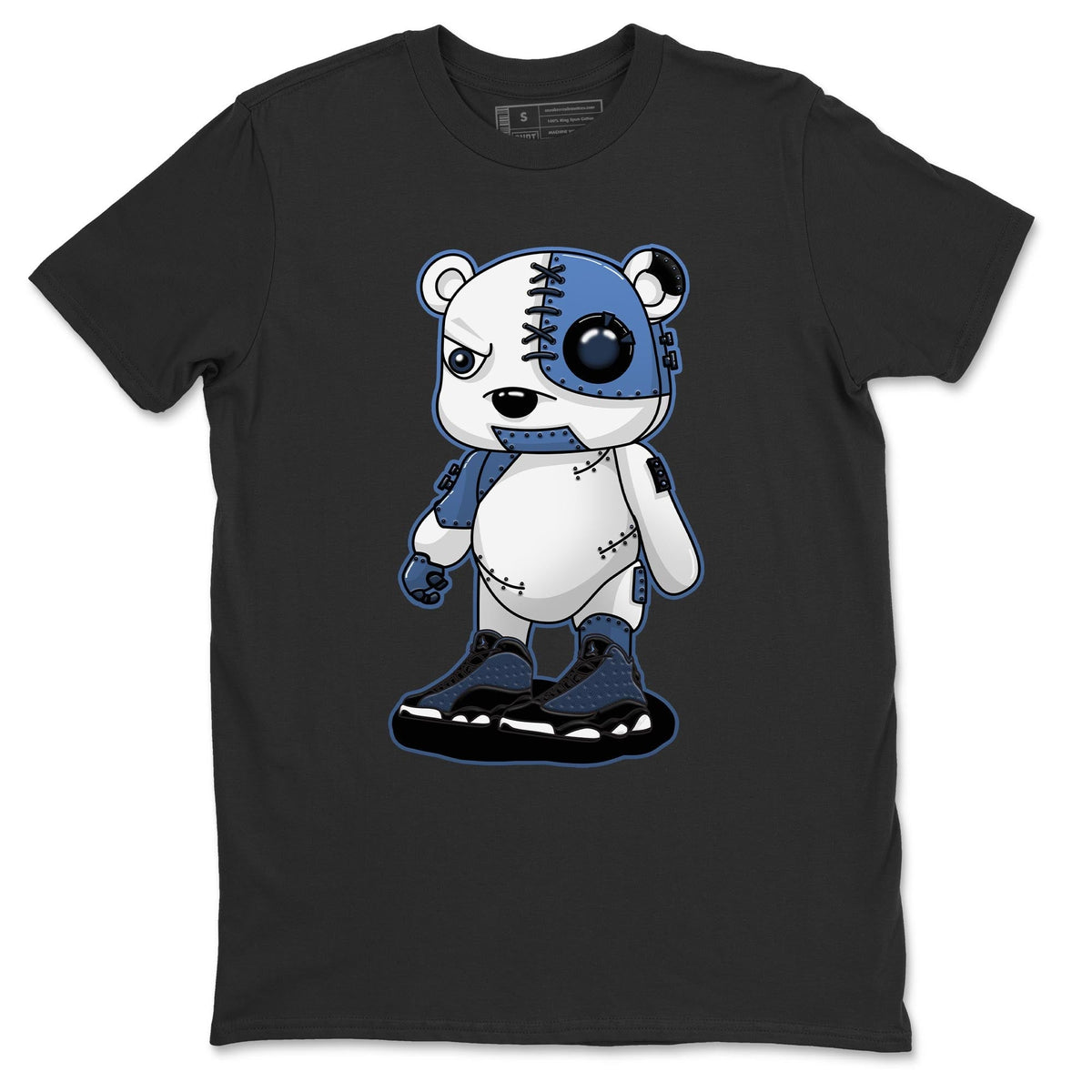 Jordan 13 Brave Blue Sneaker Matching T-Shirt Cyborg Bear Sneaker Tees Jordan 13 Brave Blue Sneaker Release Tees Crew Neck Tees