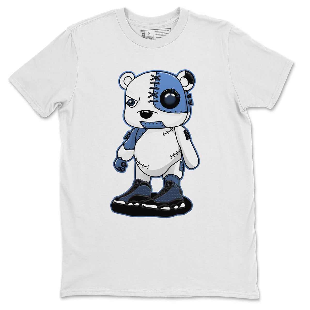 Jordan 13 Brave Blue Sneaker Matching T-Shirt Cyborg Bear Sneaker Tees Jordan 13 Brave Blue Sneaker Release Tees Crew Neck Tees