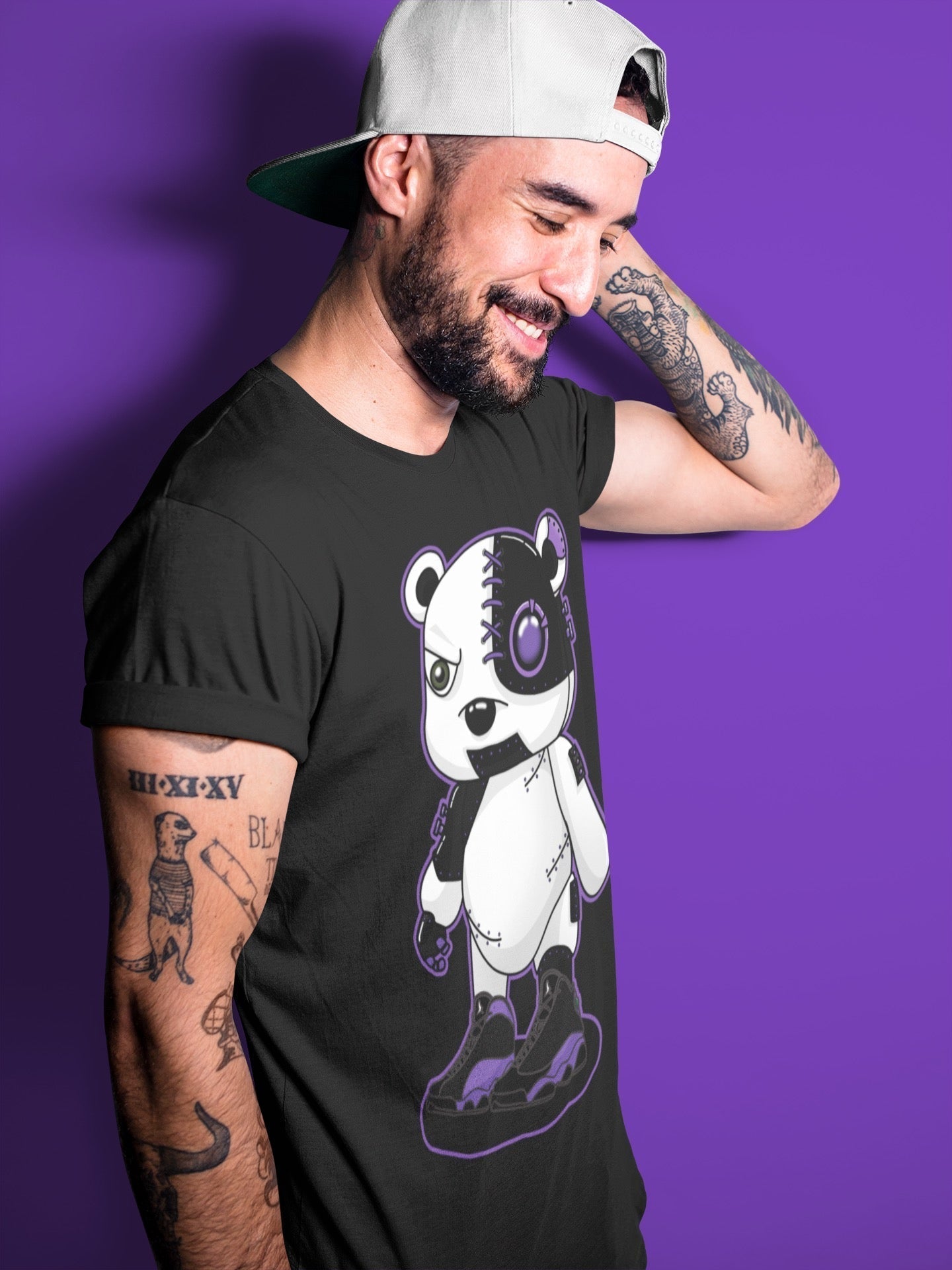 Jordan 13 Court Purple Shirt To Match Jordans Cyborg Bear Sneaker Tees Jordan 13 Court Purple Drip Gear Zone Sneaker Matching Clothing Unisex Shirts