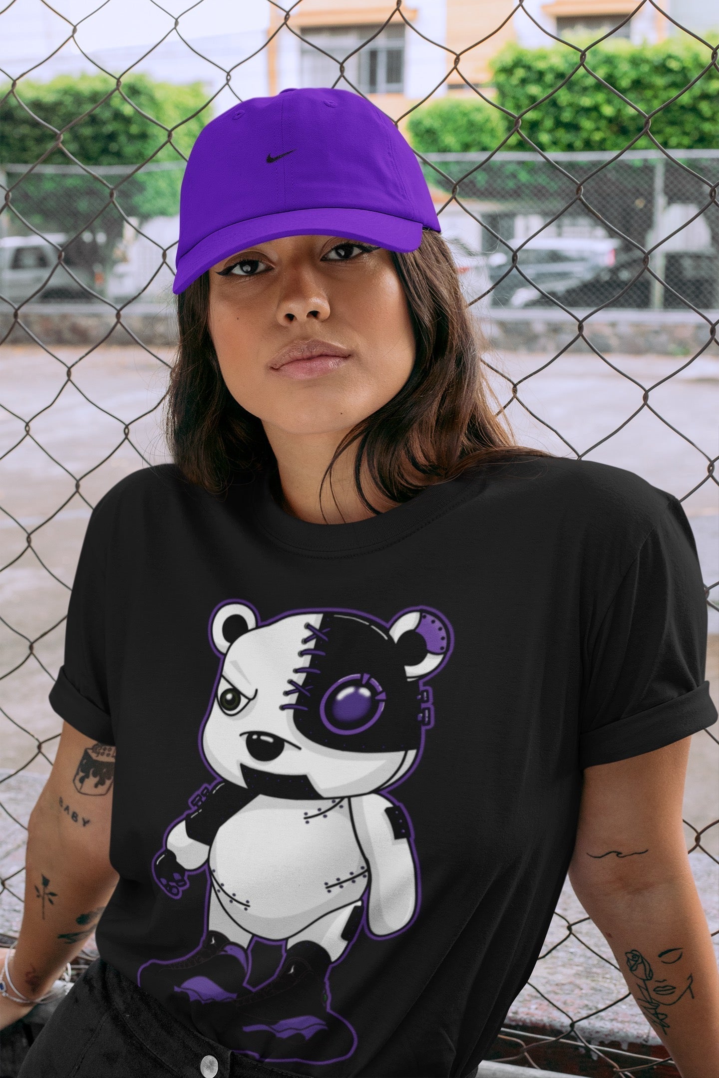 Jordan 13 Court Purple Shirt To Match Jordans Cyborg Bear Sneaker Tees Jordan 13 Court Purple Drip Gear Zone Sneaker Matching Clothing Unisex Shirts
