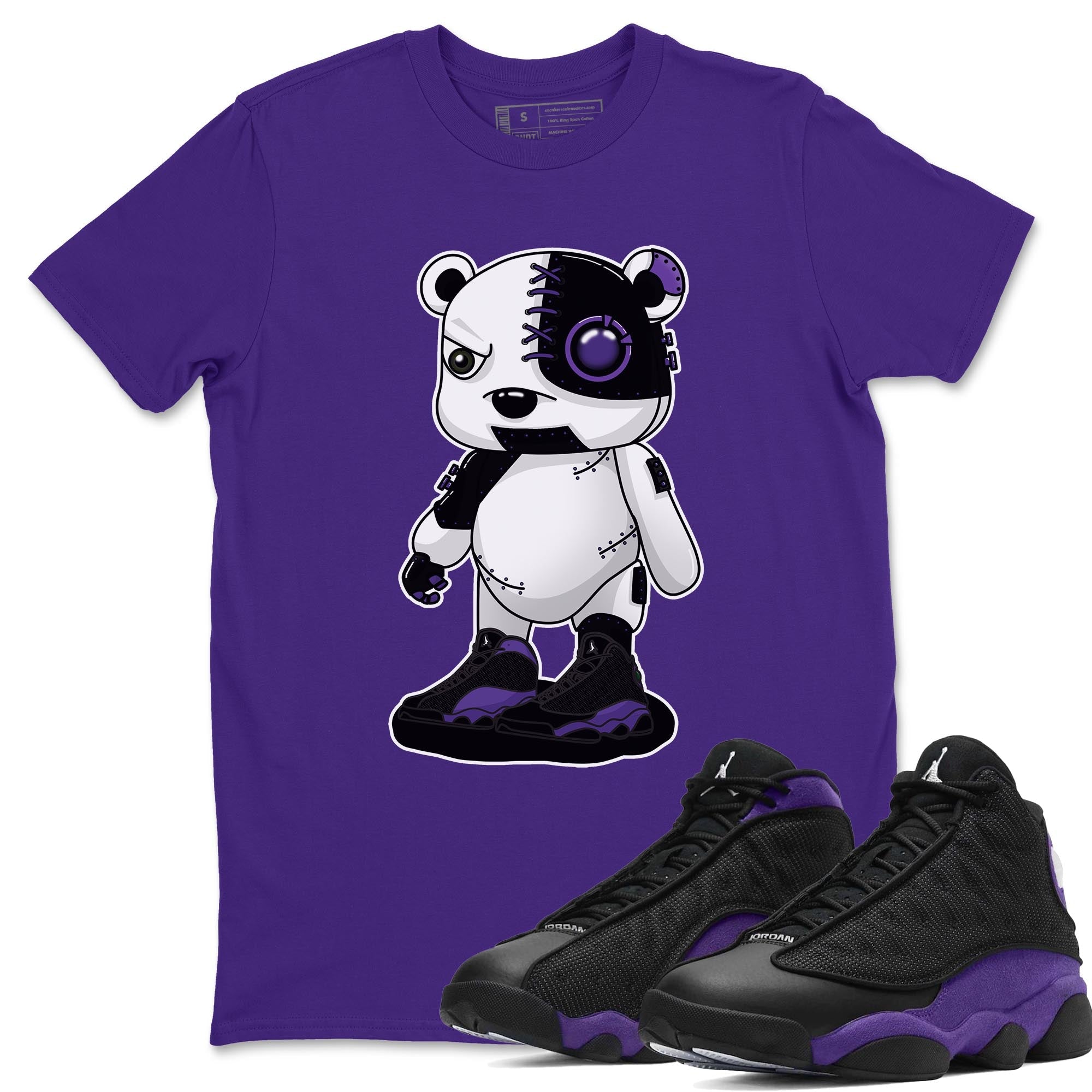 Jordan 13 Court Purple Shirt To Match Jordans Cyborg Bear Sneaker Tees Jordan 13 Court Purple Drip Gear Zone Sneaker Matching Clothing Unisex Shirts