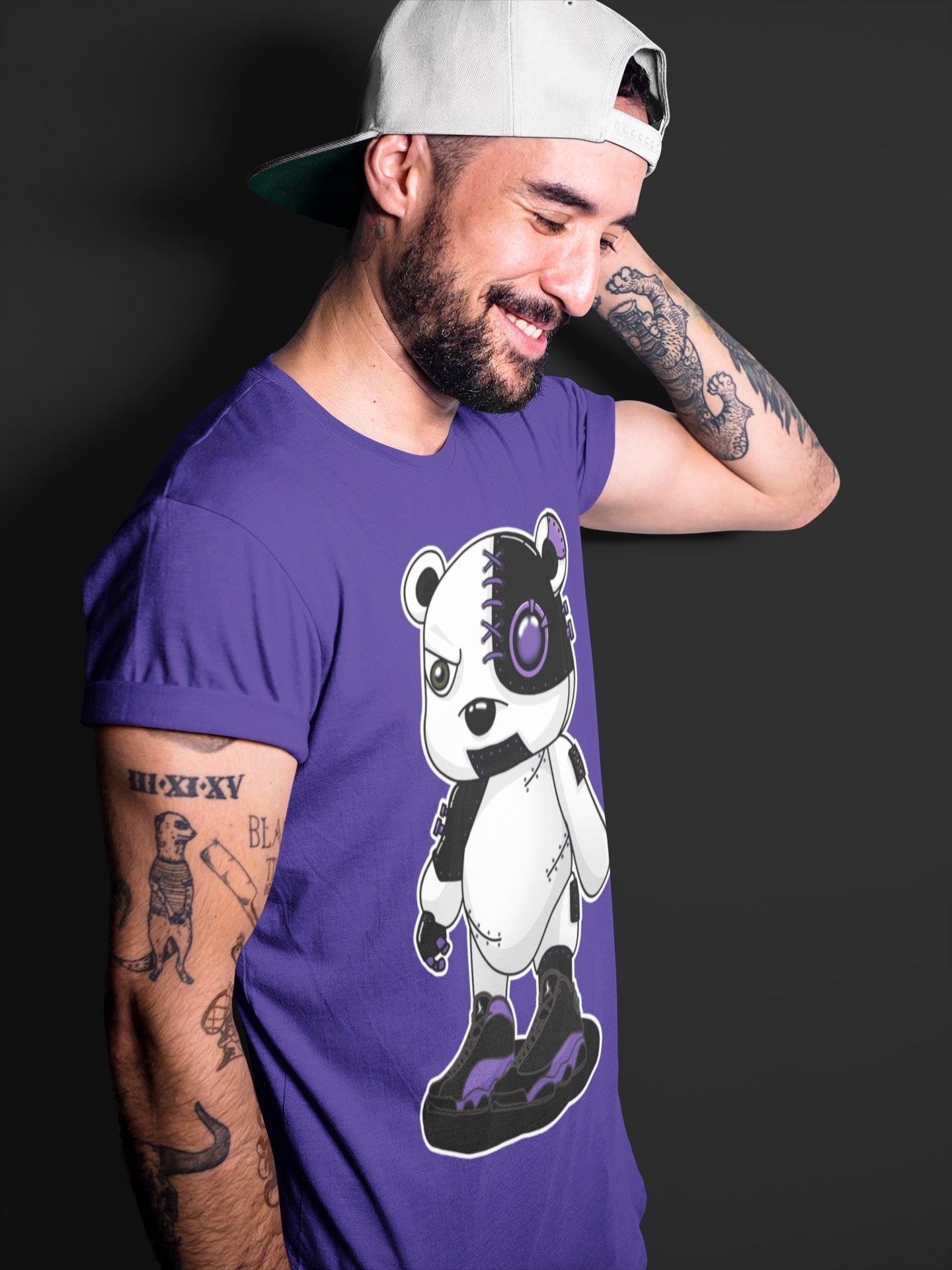 Jordan 13 Court Purple Shirt To Match Jordans Cyborg Bear Sneaker Tees Jordan 13 Court Purple Drip Gear Zone Sneaker Matching Clothing Unisex Shirts