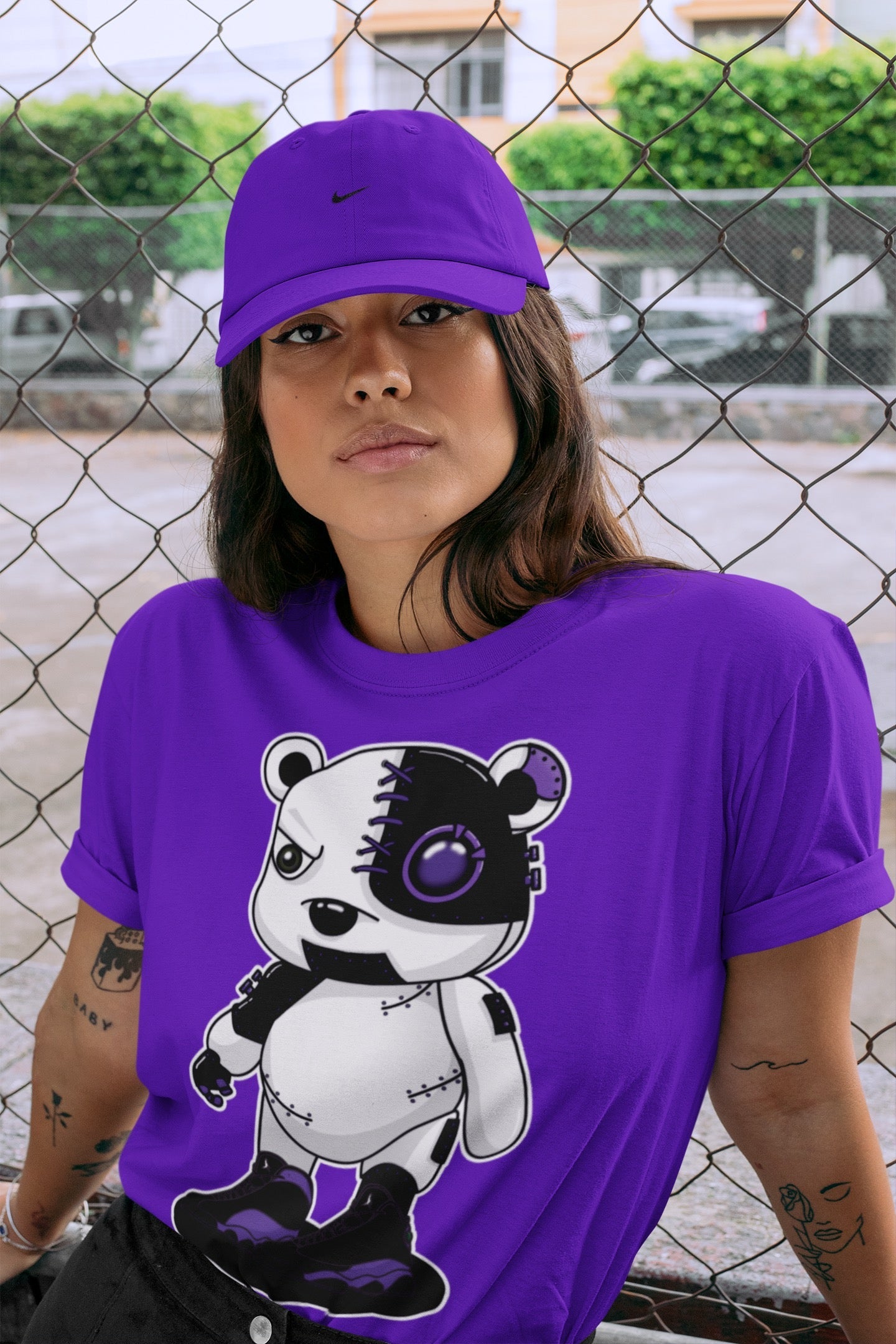 Jordan 13 Court Purple Shirt To Match Jordans Cyborg Bear Sneaker Tees Jordan 13 Court Purple Drip Gear Zone Sneaker Matching Clothing Unisex Shirts