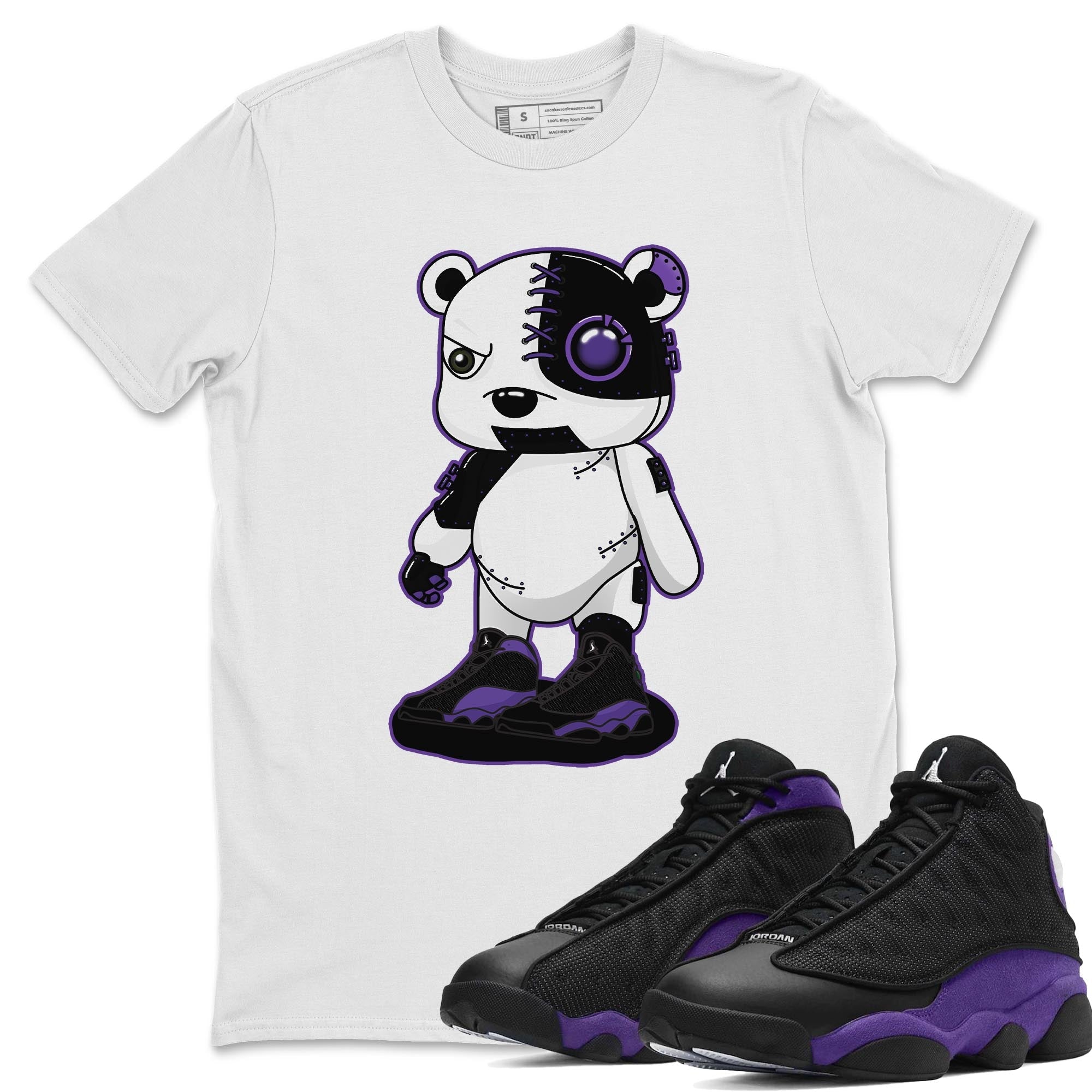 Jordan 13 Court Purple Shirt To Match Jordans Cyborg Bear Sneaker Tees Jordan 13 Court Purple Drip Gear Zone Sneaker Matching Clothing Unisex Shirts
