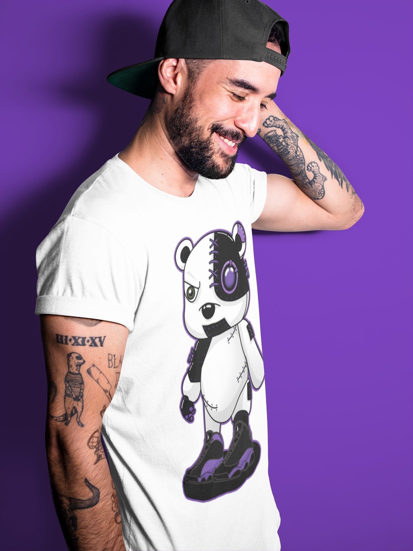 Jordan 13 Court Purple Shirt To Match Jordans Cyborg Bear Sneaker Tees Jordan 13 Court Purple Drip Gear Zone Sneaker Matching Clothing Unisex Shirts