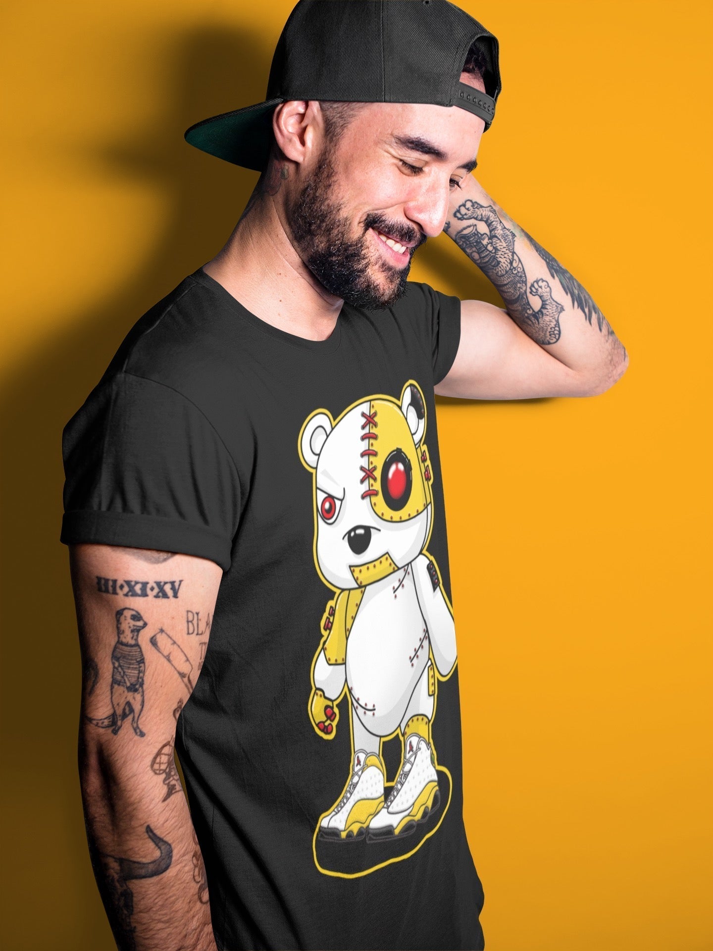 Jordan 13 Del Sol Shirt To Match Jordans Cyborg Bear Sneaker Tees Jordan 13 Del Sol Drip Gear Zone Sneaker Matching Clothing Unisex Shirts