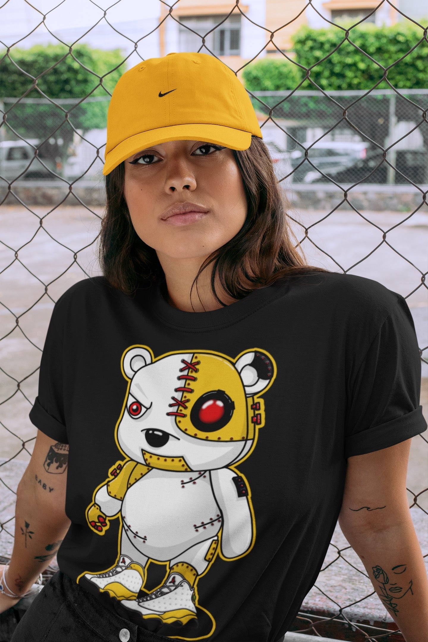 Jordan 13 Del Sol Shirt To Match Jordans Cyborg Bear Sneaker Tees Jordan 13 Del Sol Drip Gear Zone Sneaker Matching Clothing Unisex Shirts