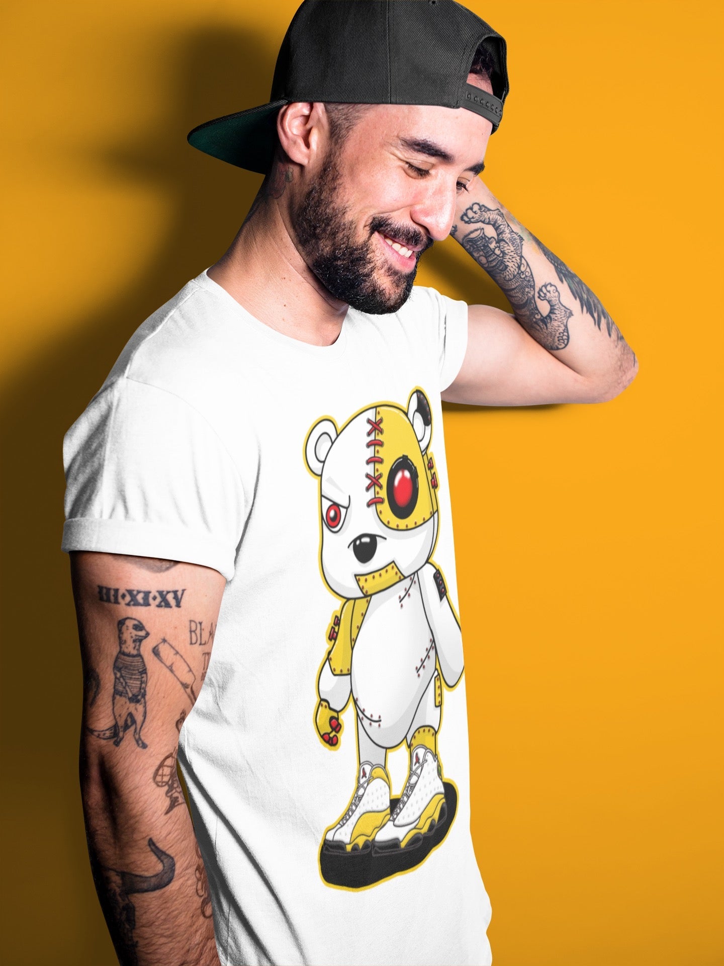 Jordan 13 Del Sol Shirt To Match Jordans Cyborg Bear Sneaker Tees Jordan 13 Del Sol Drip Gear Zone Sneaker Matching Clothing Unisex Shirts