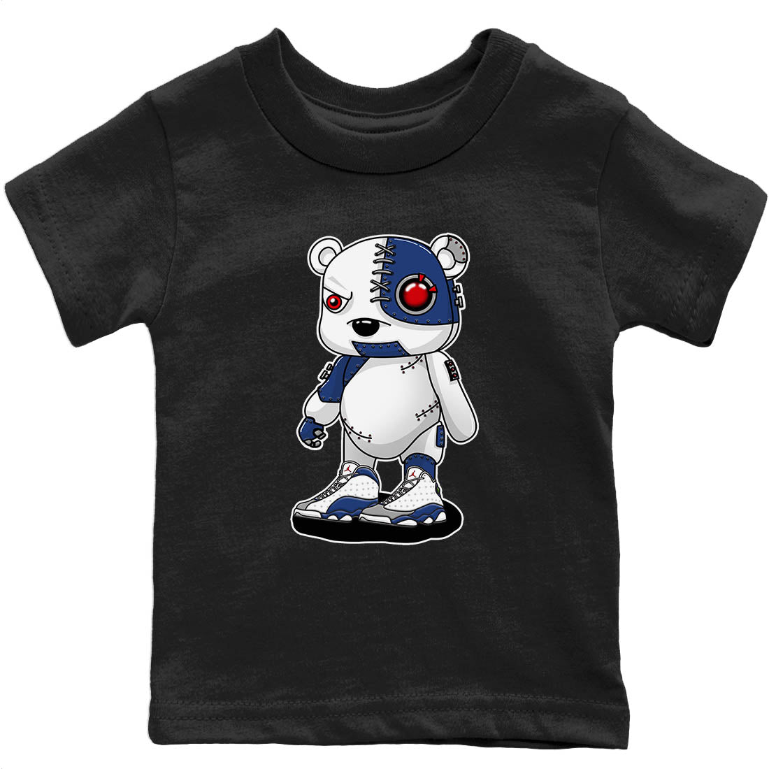 Jordan 13 French Blue Sneaker Matching T-Shirt Cyborg Bear Sneaker Tees Jordan 13 French Blue Sneaker Release Tees Kids Shirts