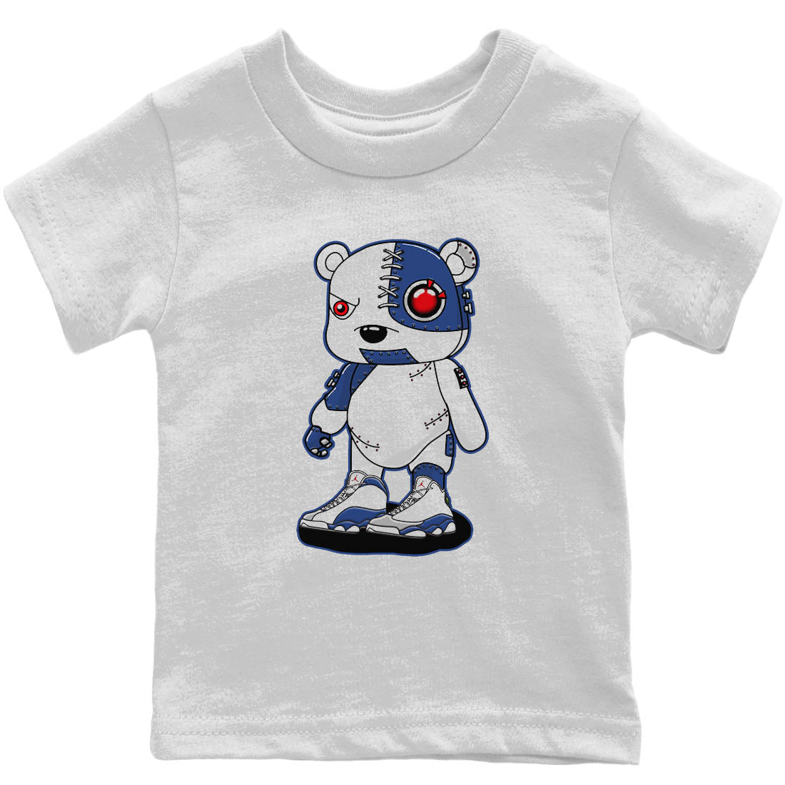 Jordan 13 French Blue Sneaker Matching T-Shirt Cyborg Bear Sneaker Tees Jordan 13 French Blue Sneaker Release Tees Kids Shirts