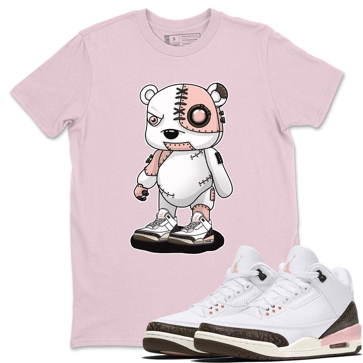 Jordan 3 Atmosphere Sneaker Matching T-Shirt Cyborg Bear Sneaker Tees Jordan 3 Atmosphere Sneaker Release Tees Crew Neck Tees