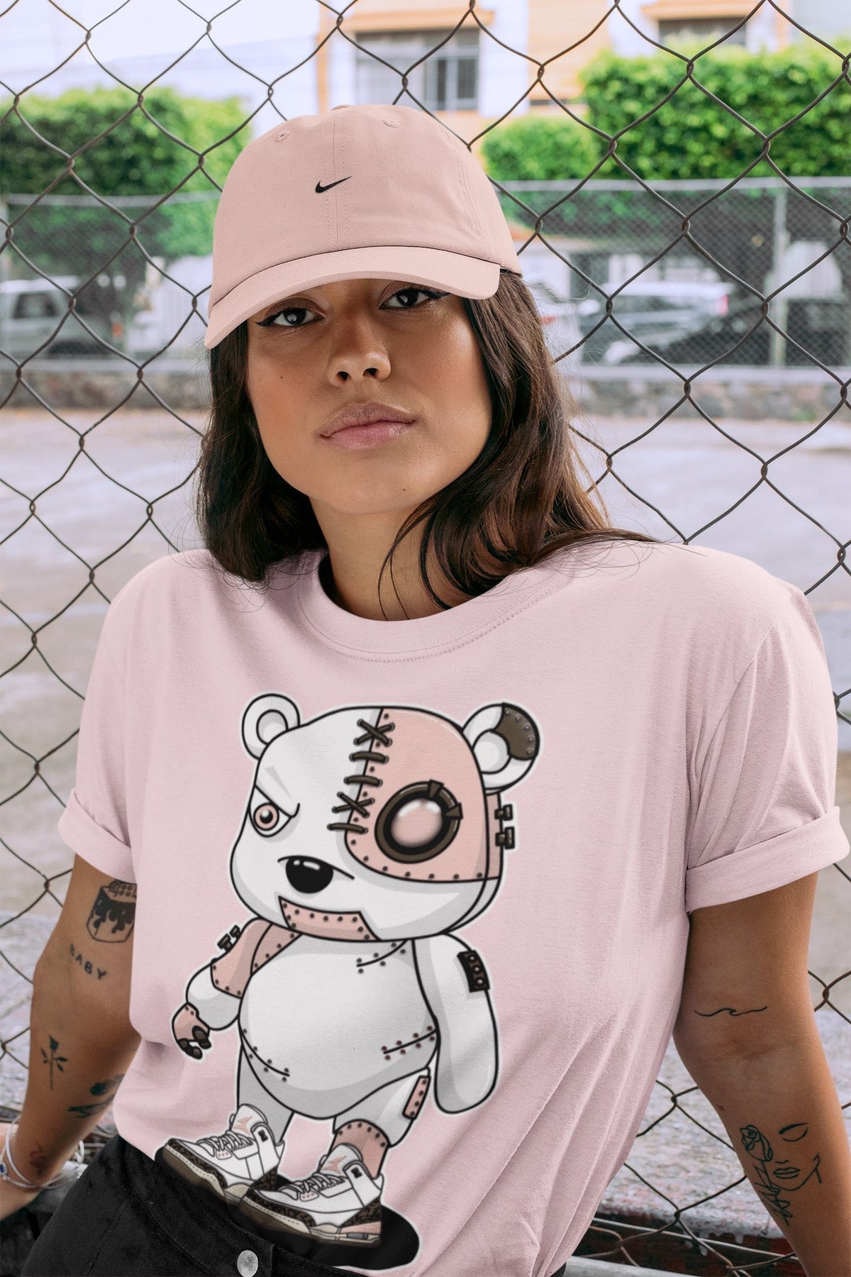 Jordan 3 Atmosphere Sneaker Matching T-Shirt Cyborg Bear Sneaker Tees Jordan 3 Atmosphere Sneaker Release Tees Crew Neck Tees