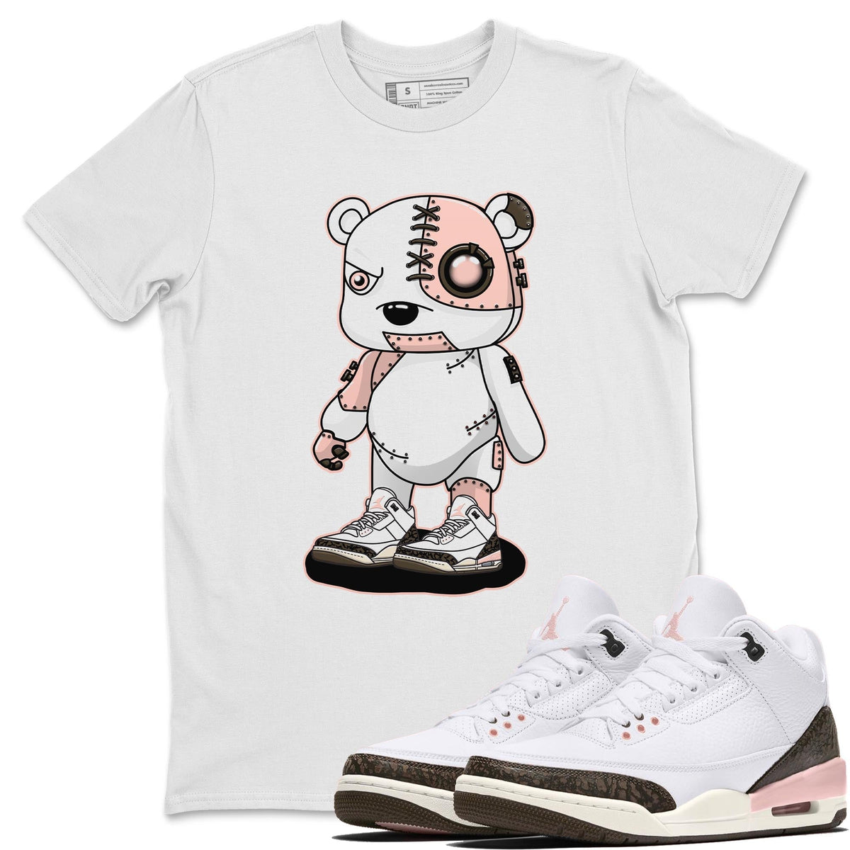 Jordan 3 Atmosphere Sneaker Matching T-Shirt Cyborg Bear Sneaker Tees Jordan 3 Atmosphere Sneaker Release Tees Crew Neck Tees