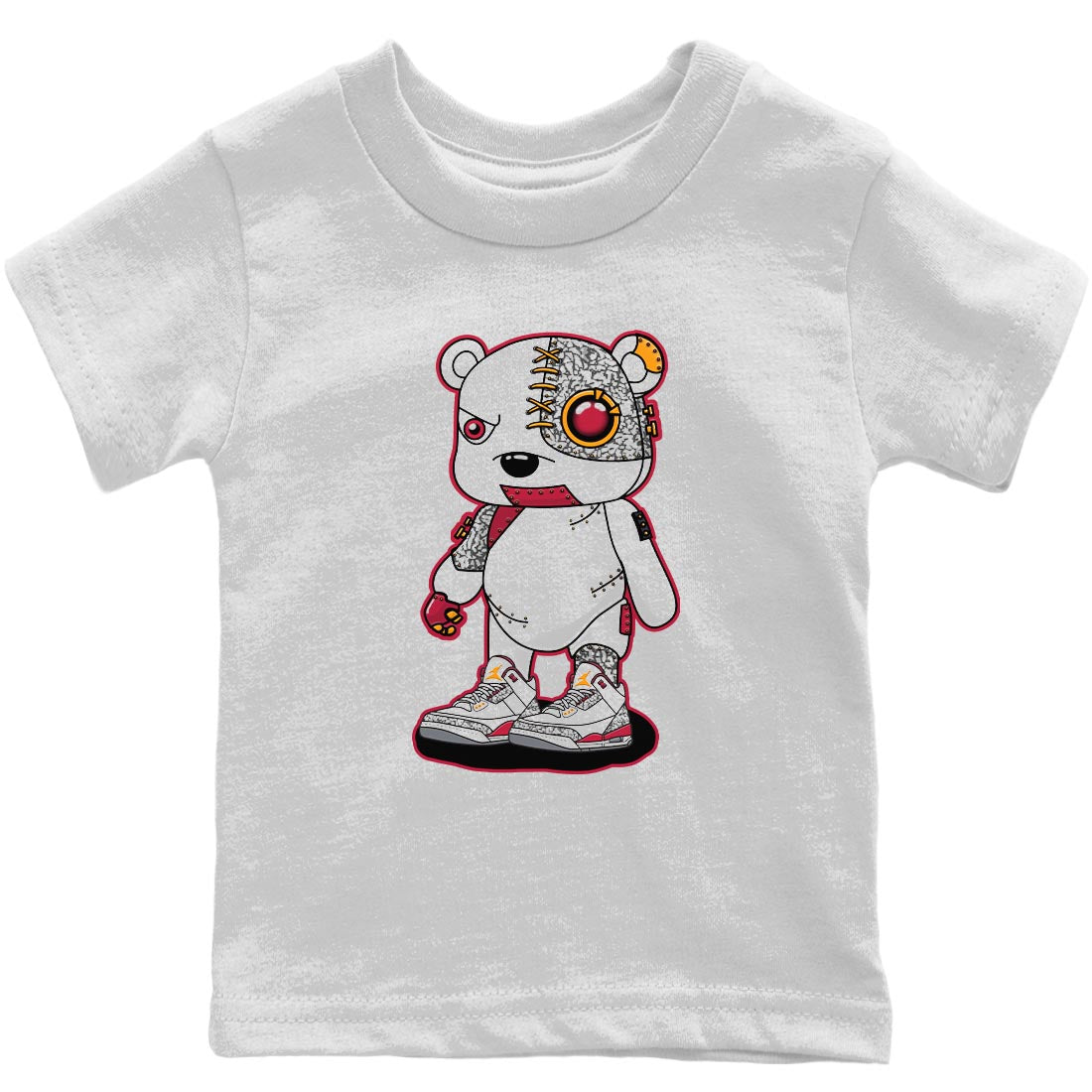 Jordan 3 Cardinal Sneaker Matching T-Shirt Cyborg Bear Sneaker Tees Jordan 3 Cardinal Sneaker Release Tees Kids Shirts