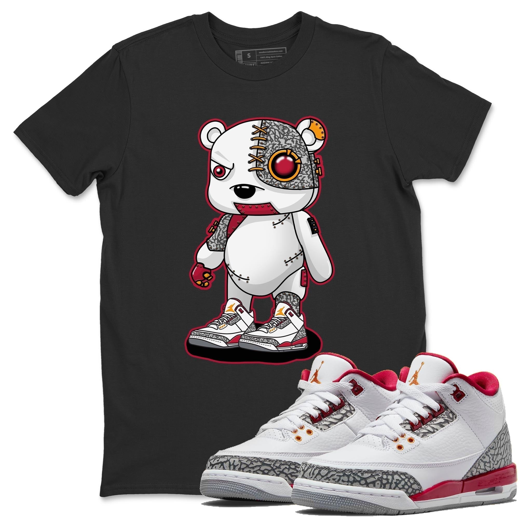 Jordan 3 Cardinal Shirt To Match Jordans Cyborg Bear Sneaker Tees Jordan 3 Cardinal Drip Gear Zone Sneaker Matching Clothing Unisex Shirts