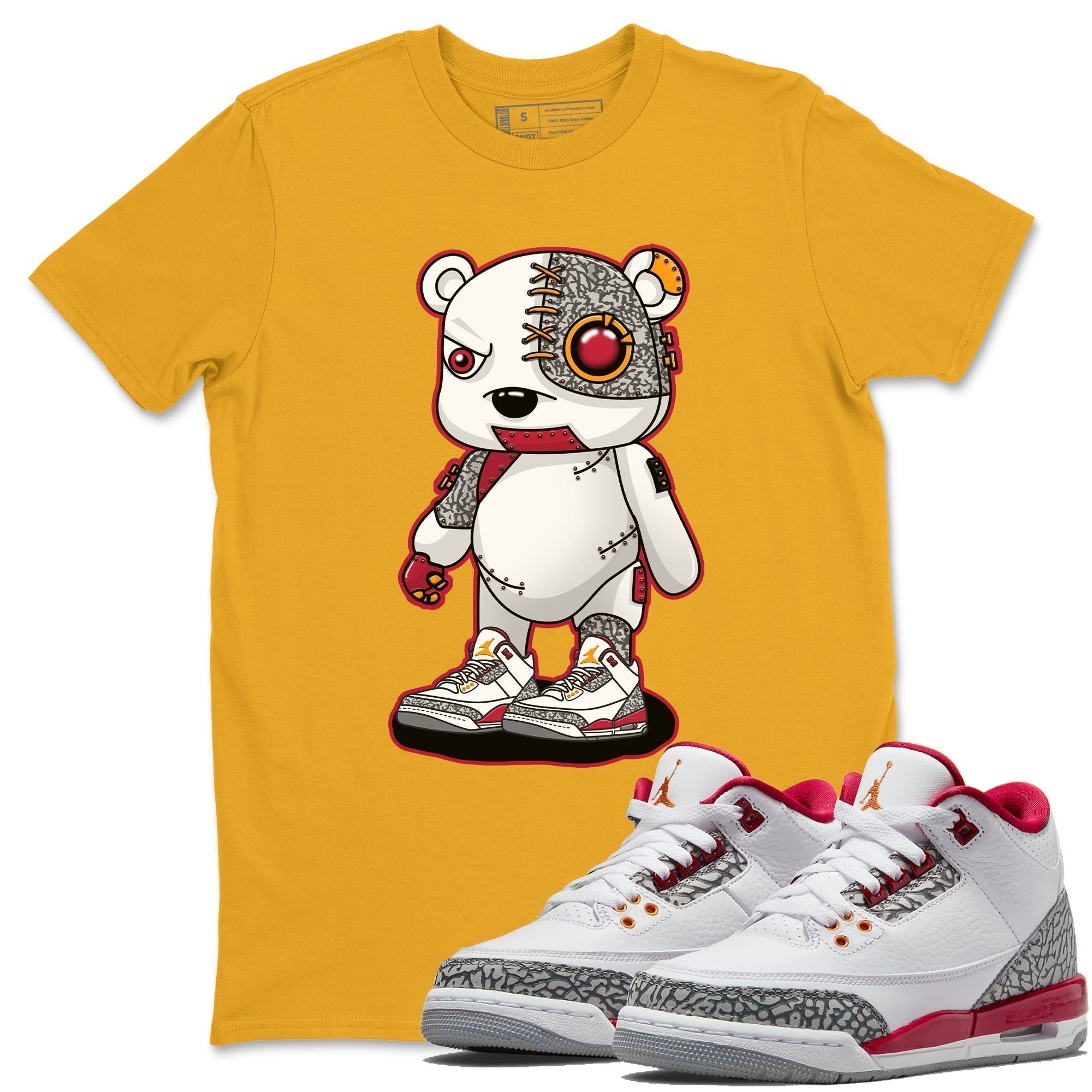 Jordan 3 Cardinal Shirt To Match Jordans Cyborg Bear Sneaker Tees Jordan 3 Cardinal Drip Gear Zone Sneaker Matching Clothing Unisex Shirts