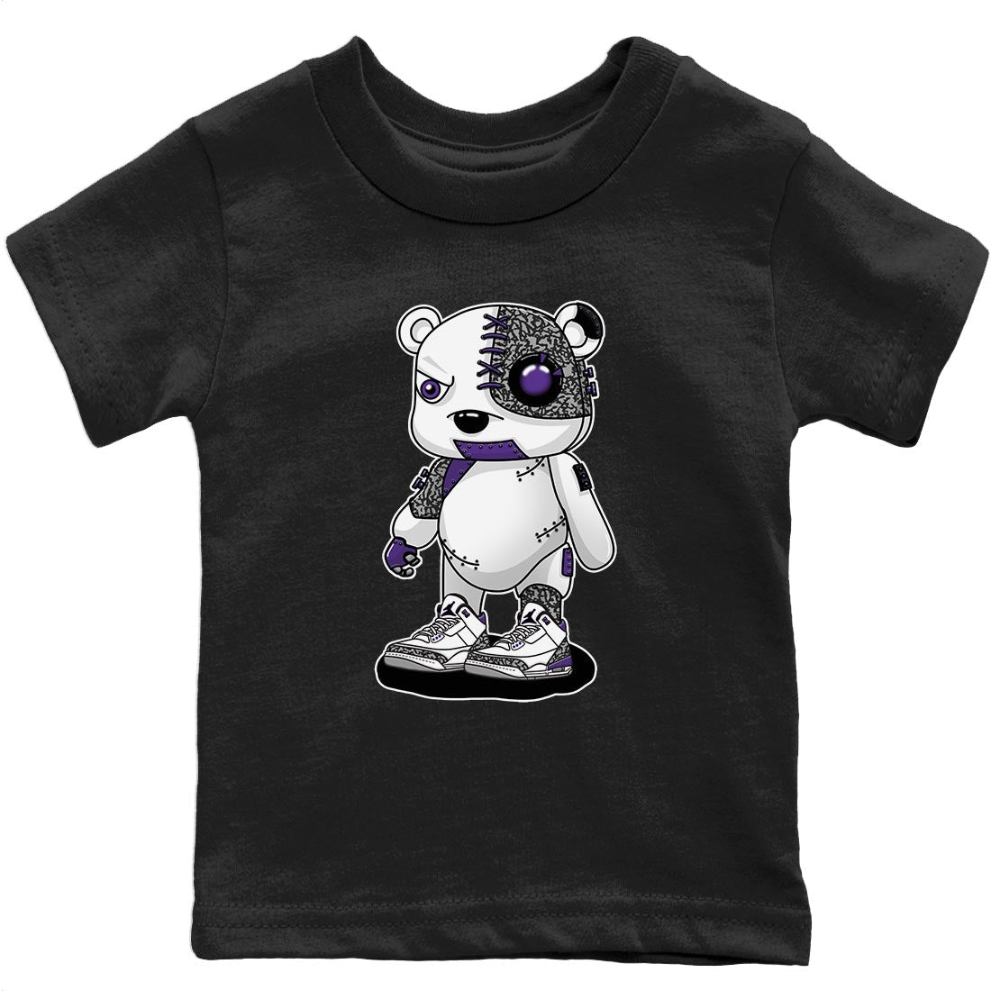 Jordan 3 Dark Iris Shirt To Match Jordans Cyborg Bear Sneaker Tees Jordan 3 Dark Iris Drip Gear Zone Sneaker Matching Clothing Kids Shirts