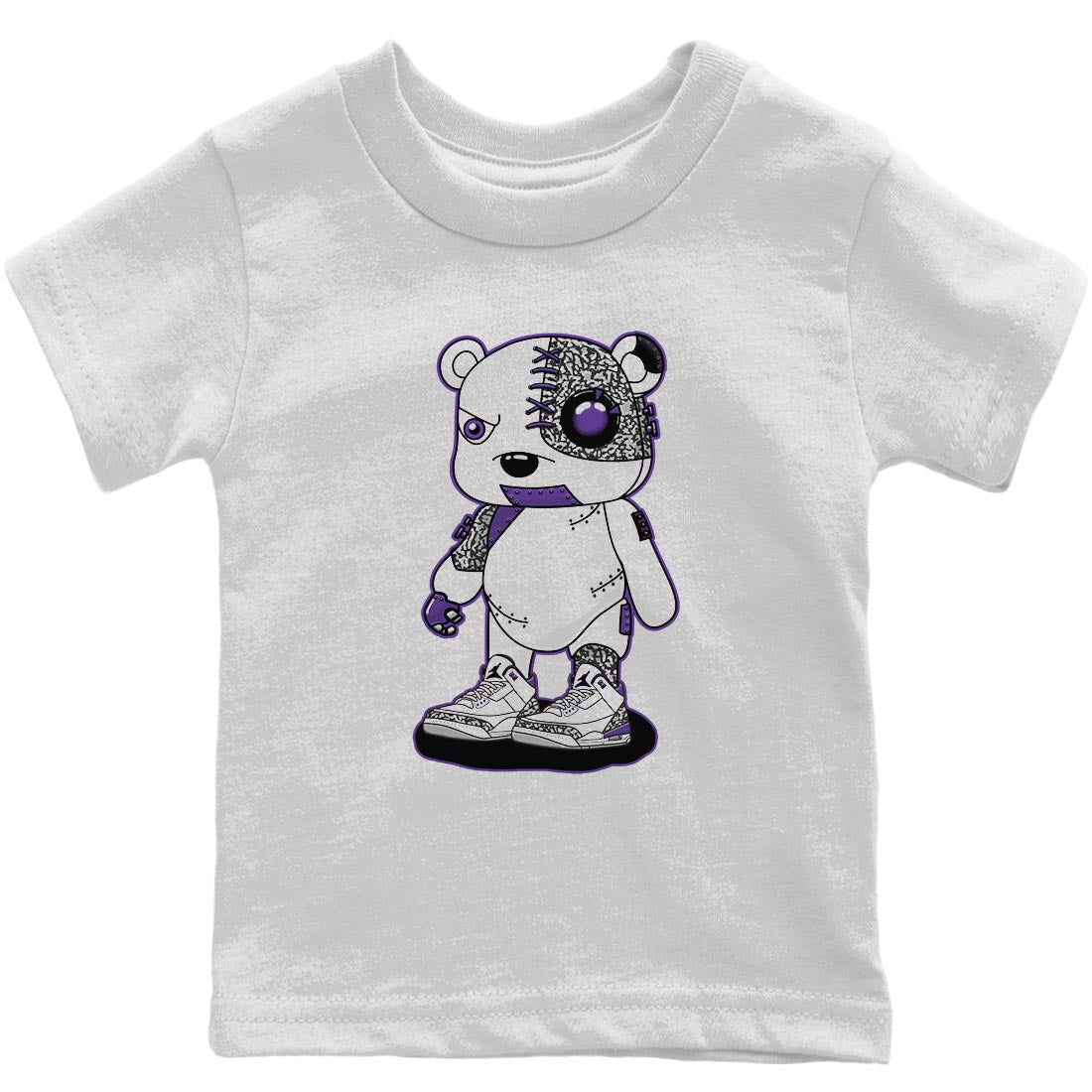 Jordan 3 Dark Iris Shirt To Match Jordans Cyborg Bear Sneaker Tees Jordan 3 Dark Iris Drip Gear Zone Sneaker Matching Clothing Kids Shirts
