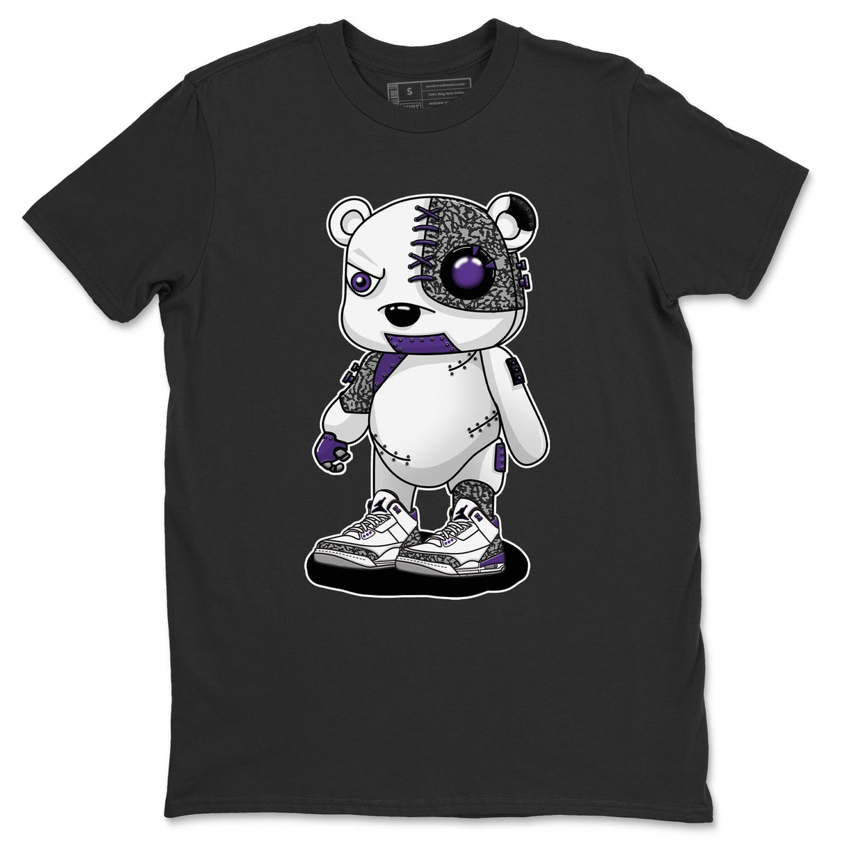 Jordan 3 Dark Iris Sneaker Matching T-Shirt Cyborg Bear Sneaker Tees Jordan 3 Dark Iris Sneaker Release Tees Crew Neck Tees