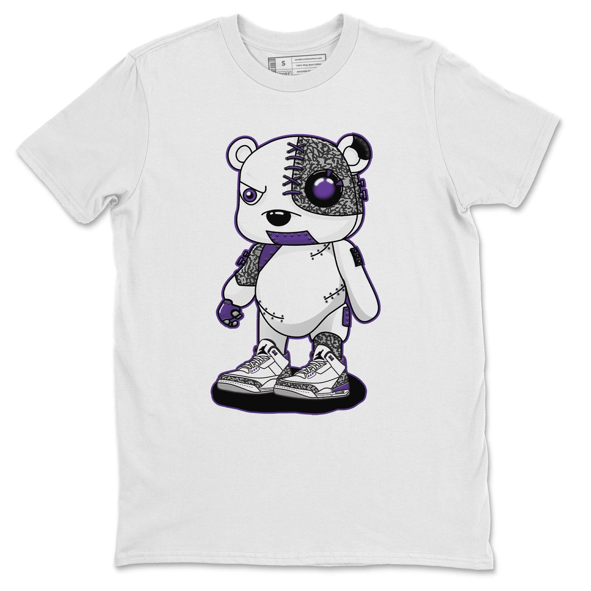 Jordan 3 Dark Iris Sneaker Matching T-Shirt Cyborg Bear Sneaker Tees Jordan 3 Dark Iris Sneaker Release Tees Crew Neck Tees