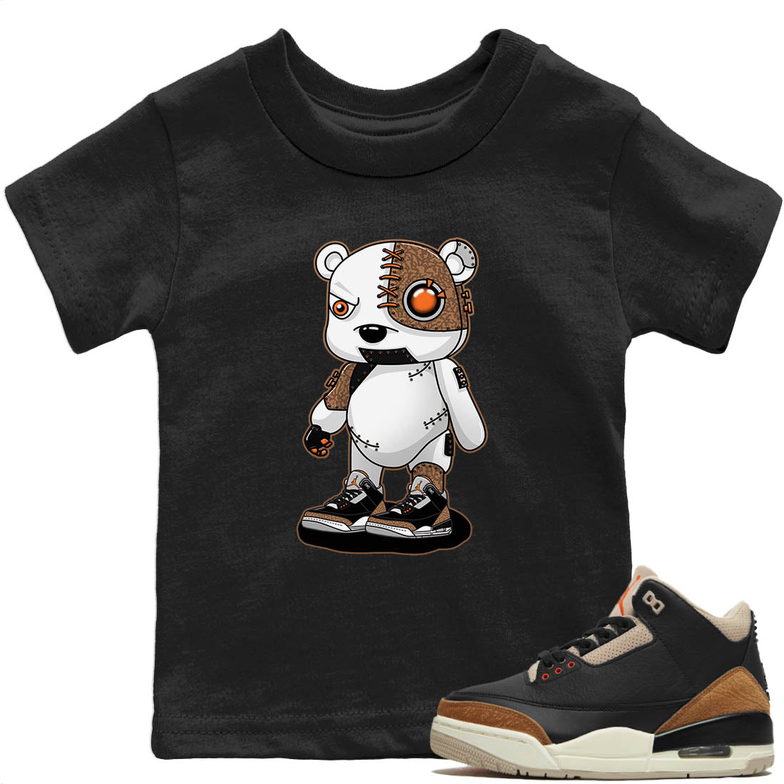 Jordan 3 Desert Elephant Sneaker Matching T-Shirt Cyborg Bear Sneaker Tees Jordan 3 Desert Elephant Sneaker Release Tees Kids Shirts