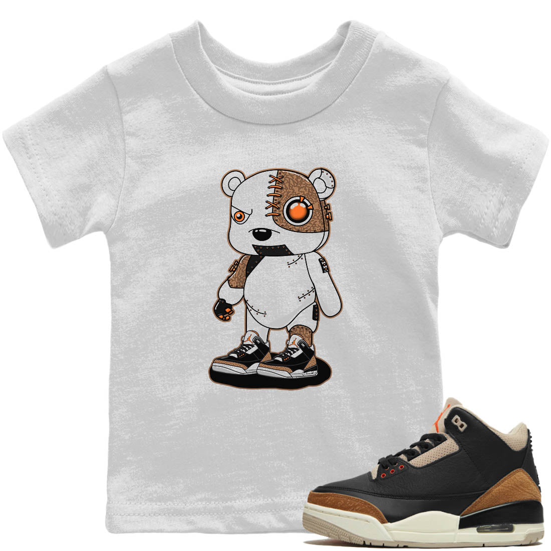 Jordan 3 Desert Elephant Sneaker Matching T-Shirt Cyborg Bear Sneaker Tees Jordan 3 Desert Elephant Sneaker Release Tees Kids Shirts