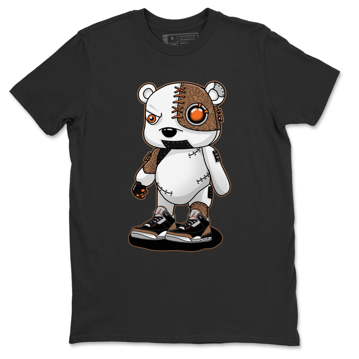 Jordan 3 Desert Elephant Sneaker Matching T-Shirt Cyborg Bear Sneaker Tees Jordan 3 Desert Elephant Sneaker Release Tees Crew Neck Tees