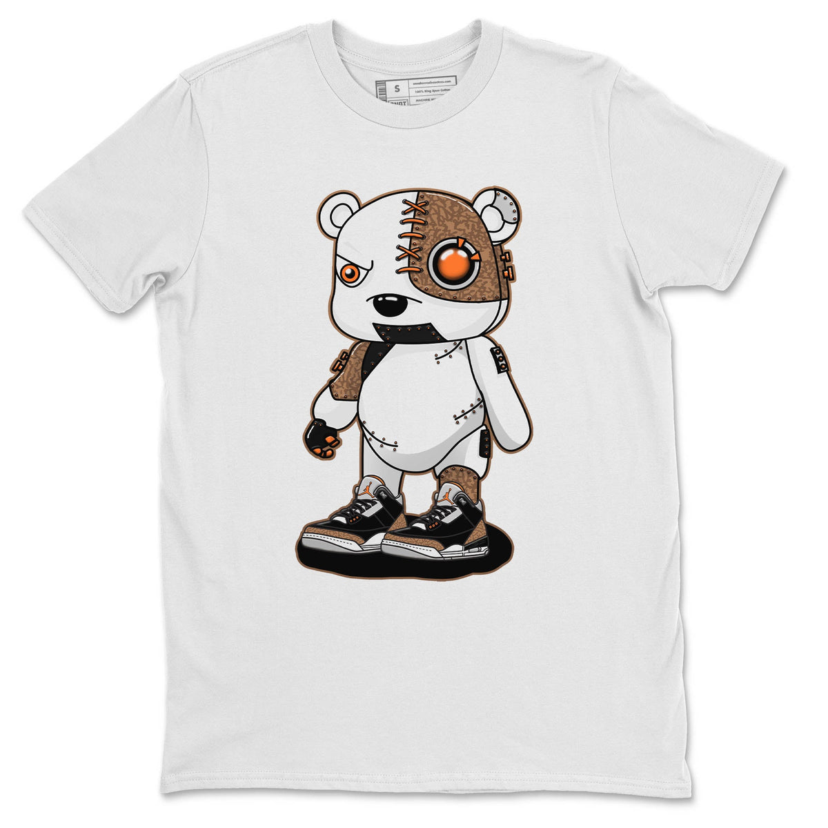 Jordan 3 Desert Elephant Sneaker Matching T-Shirt Cyborg Bear Sneaker Tees Jordan 3 Desert Elephant Sneaker Release Tees Crew Neck Tees